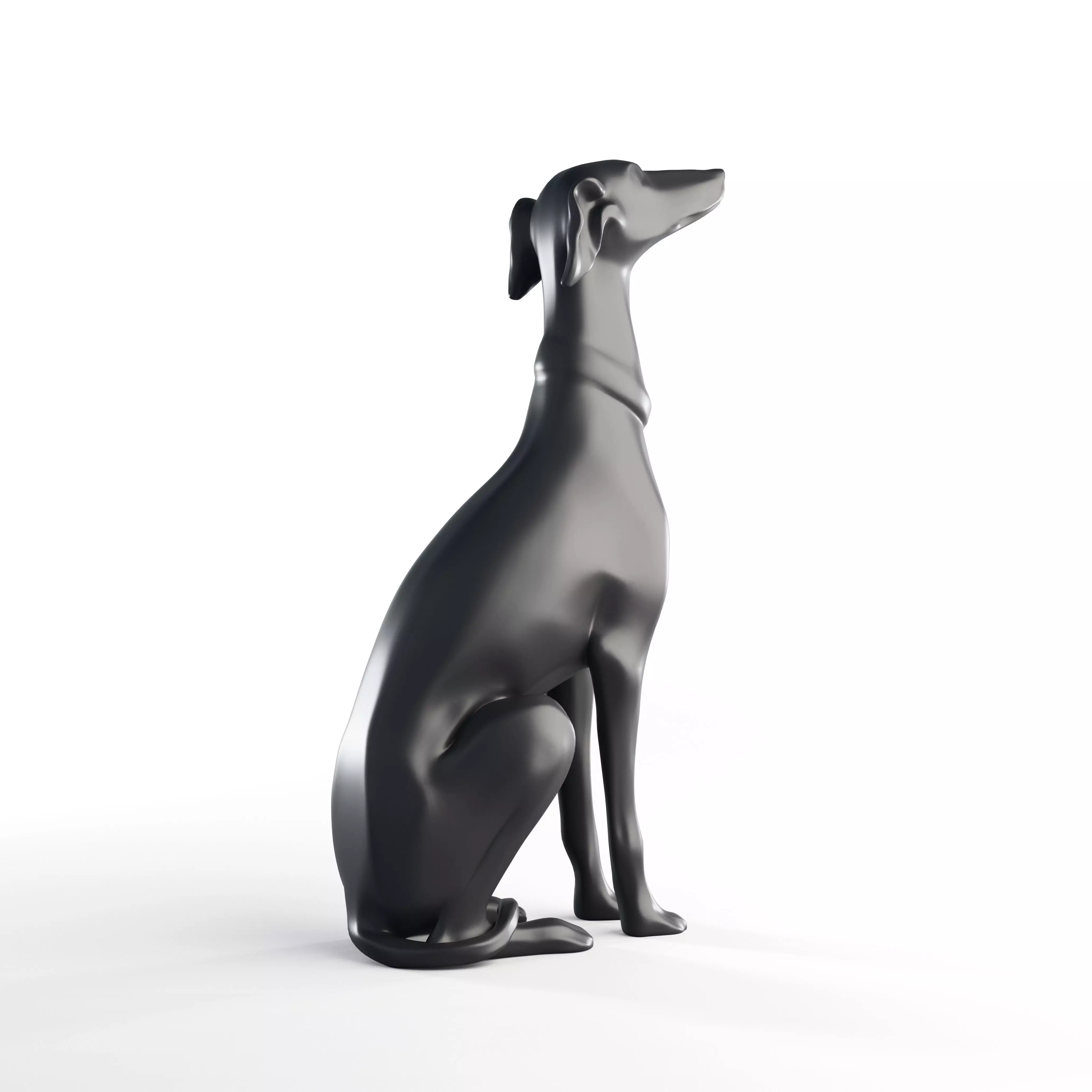 Realistic Greyhound Sculpture 3D Model Statue 3D model_2