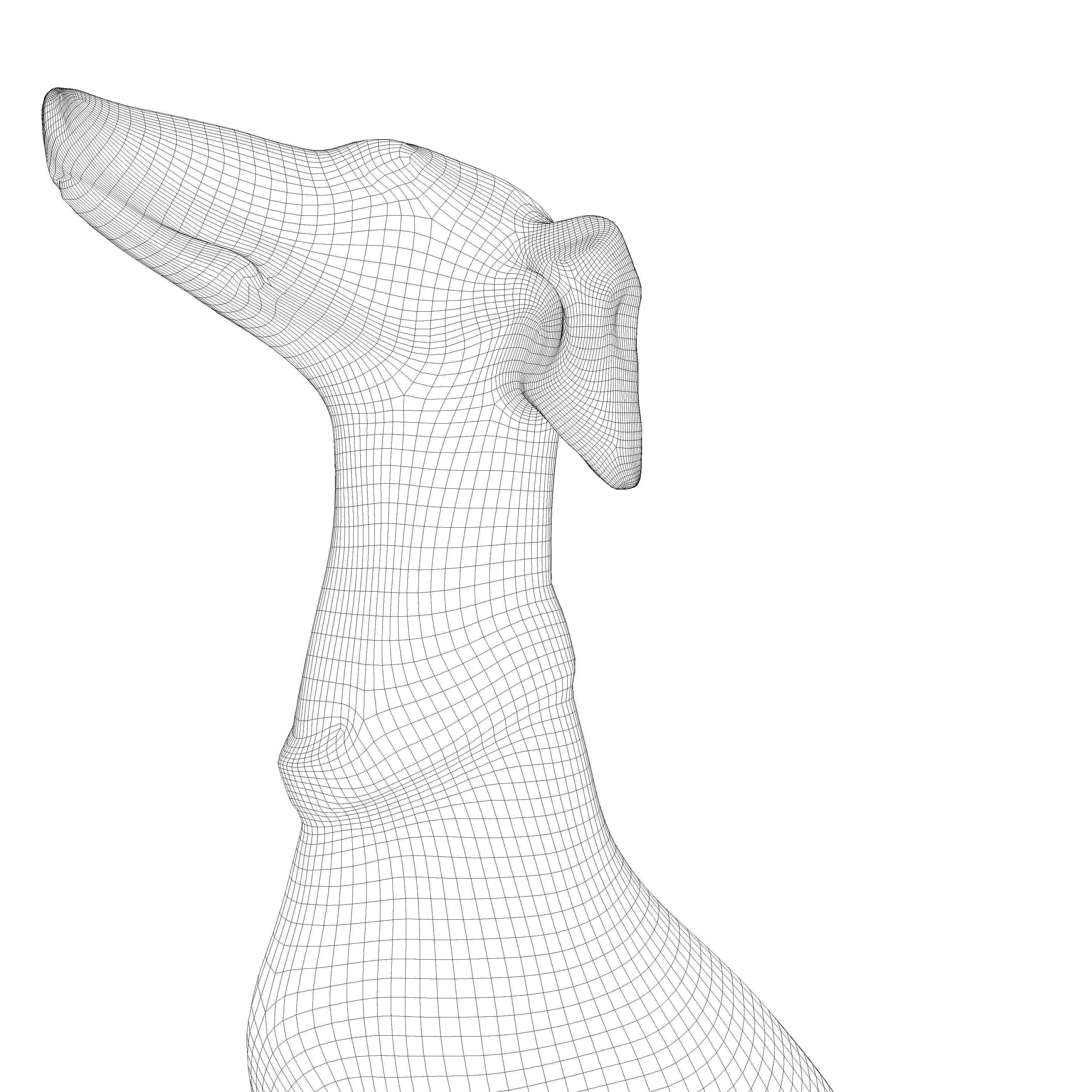 Realistic Greyhound Sculpture 3D Model Statue 3D model_12