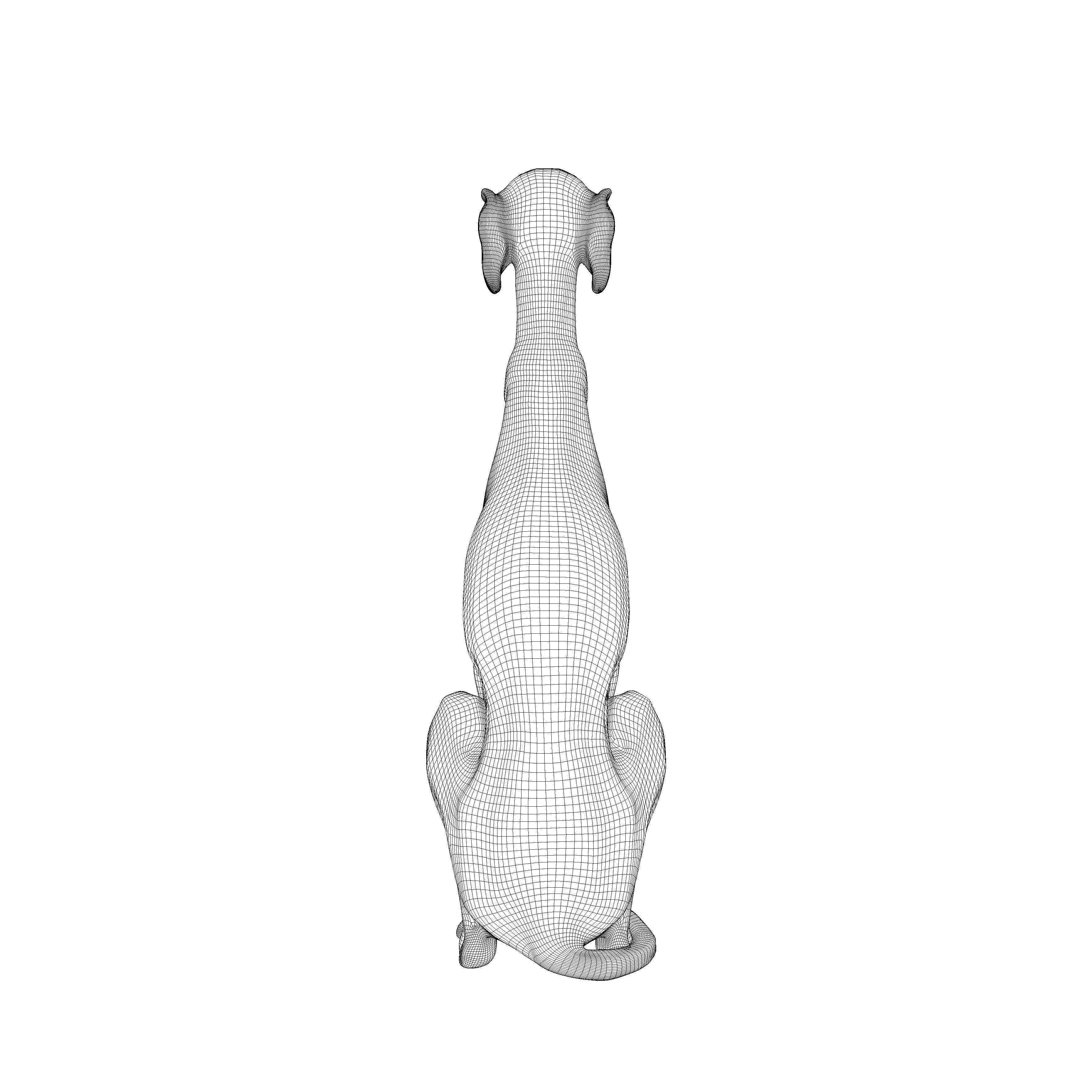 Realistic Greyhound Sculpture 3D Model Statue 3D model_14