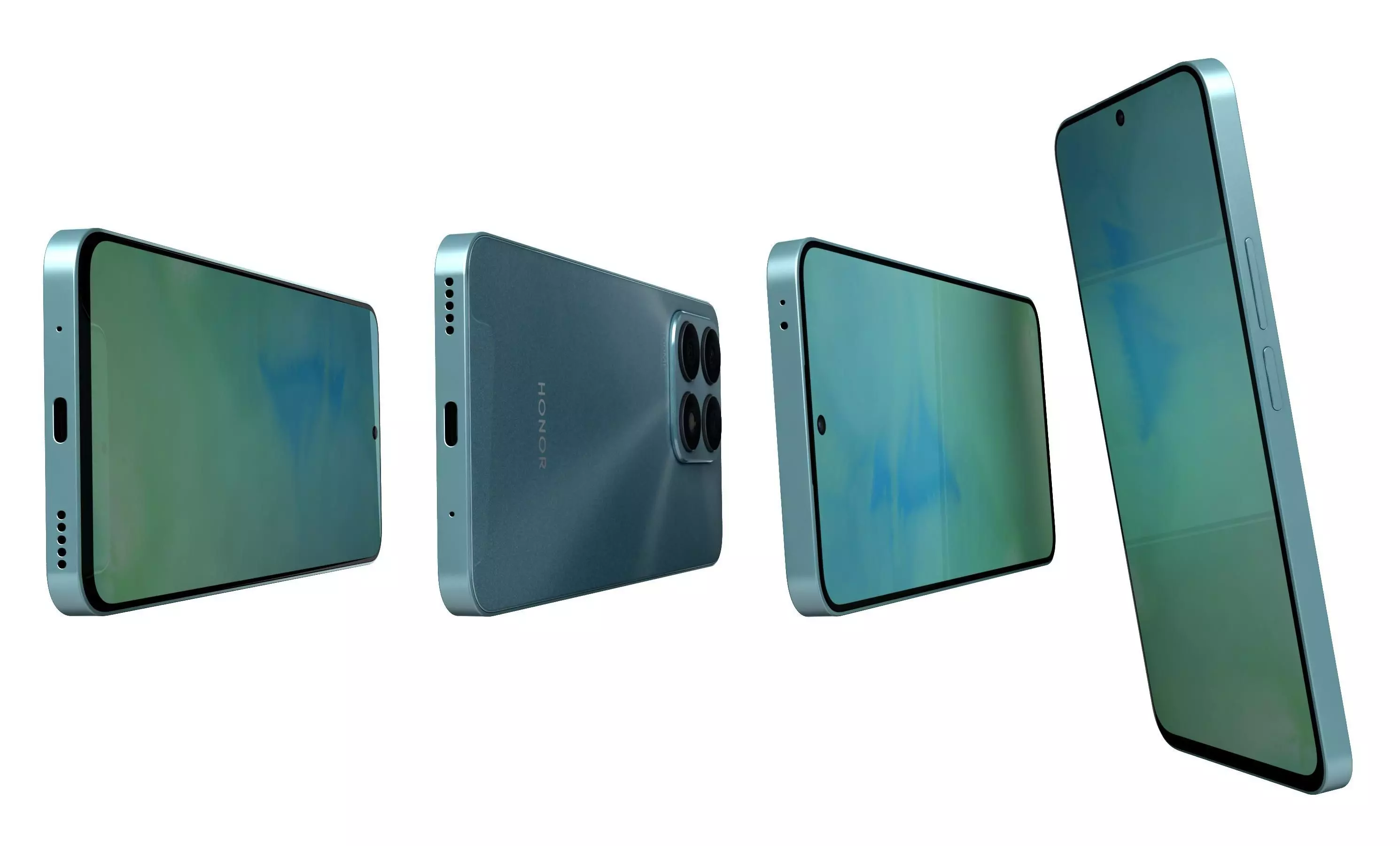 Honor X8a Blue High Poly 3D model_6