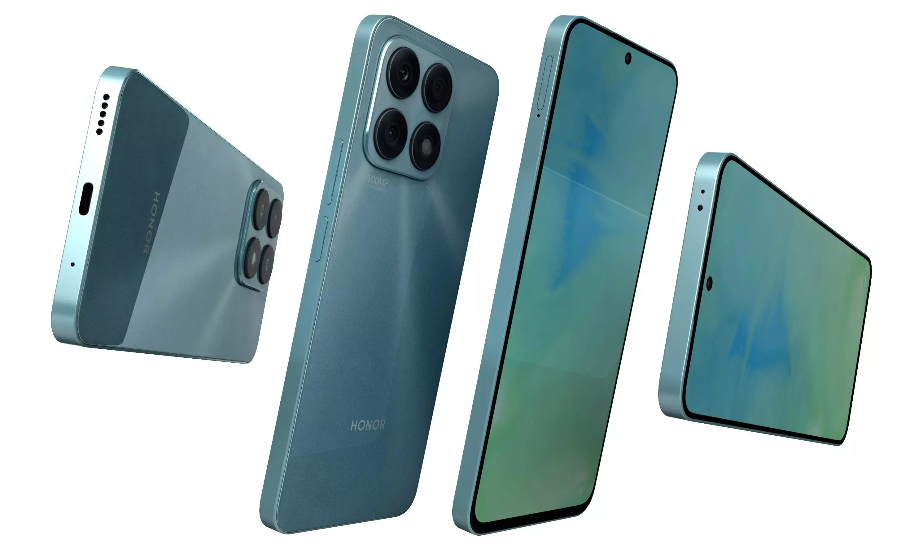 Honor X8a Blue High Poly 3D model_5