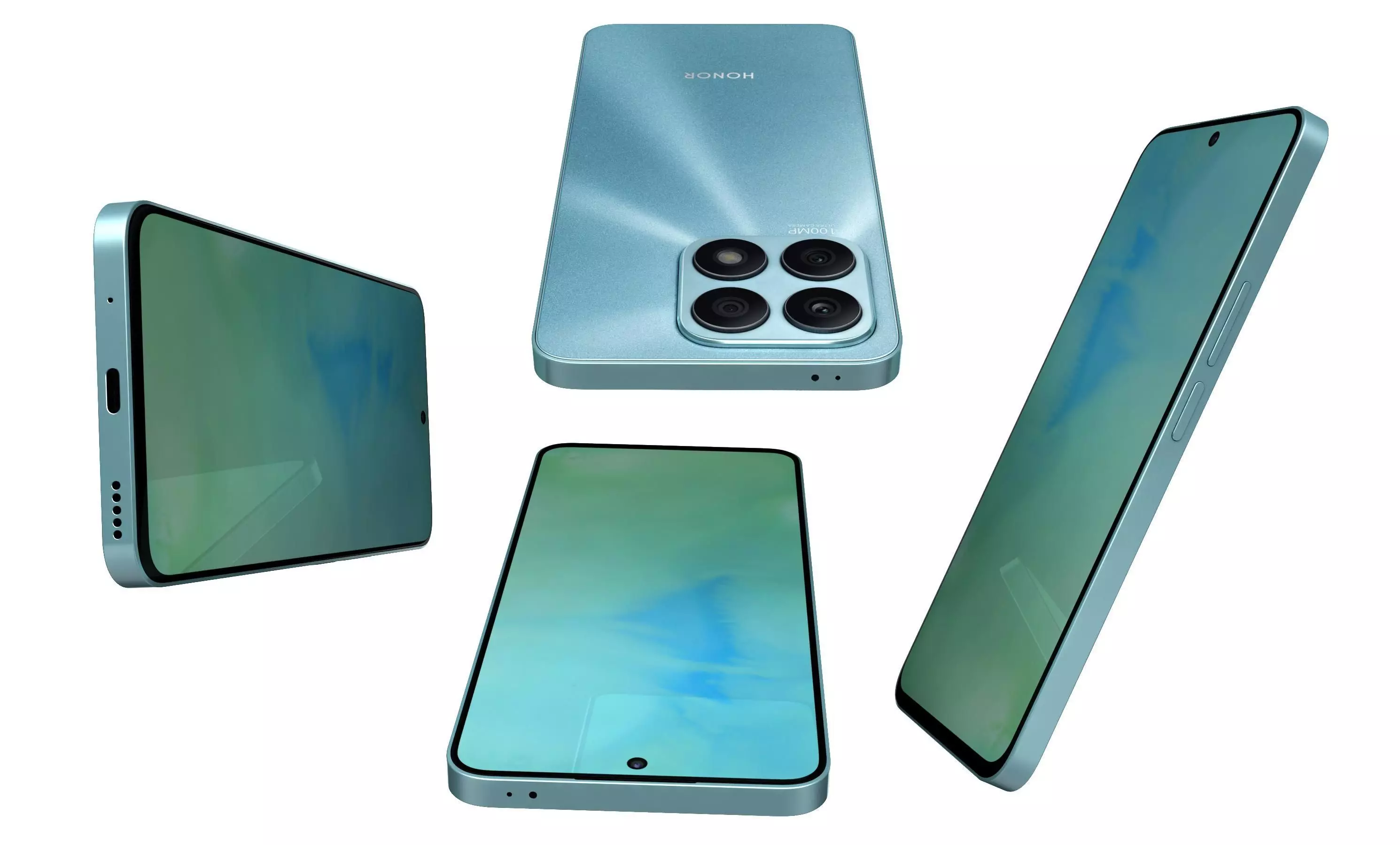 Honor X8a Blue High Poly 3D model_7