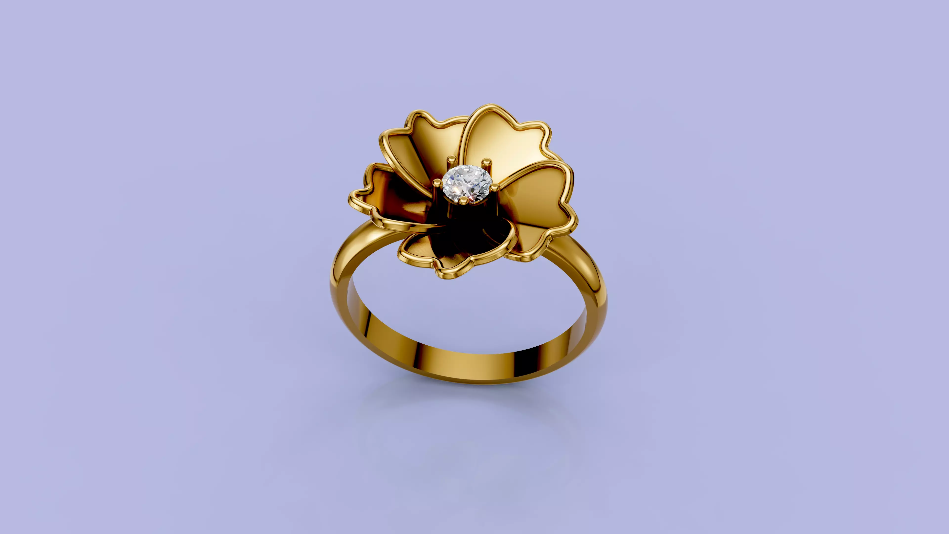 Flower Ring 3D print model_1