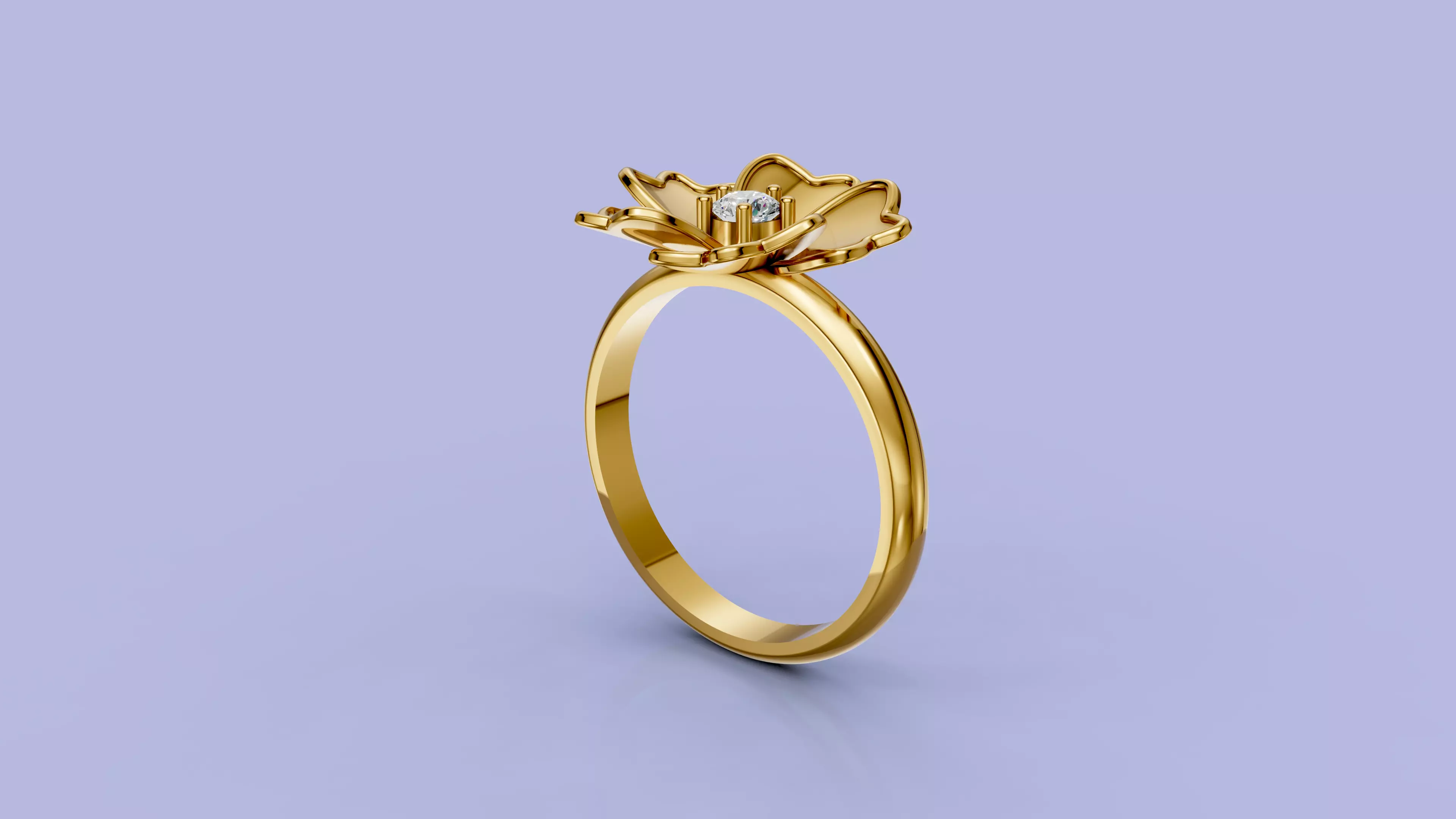 Flower Ring 3D print model_2