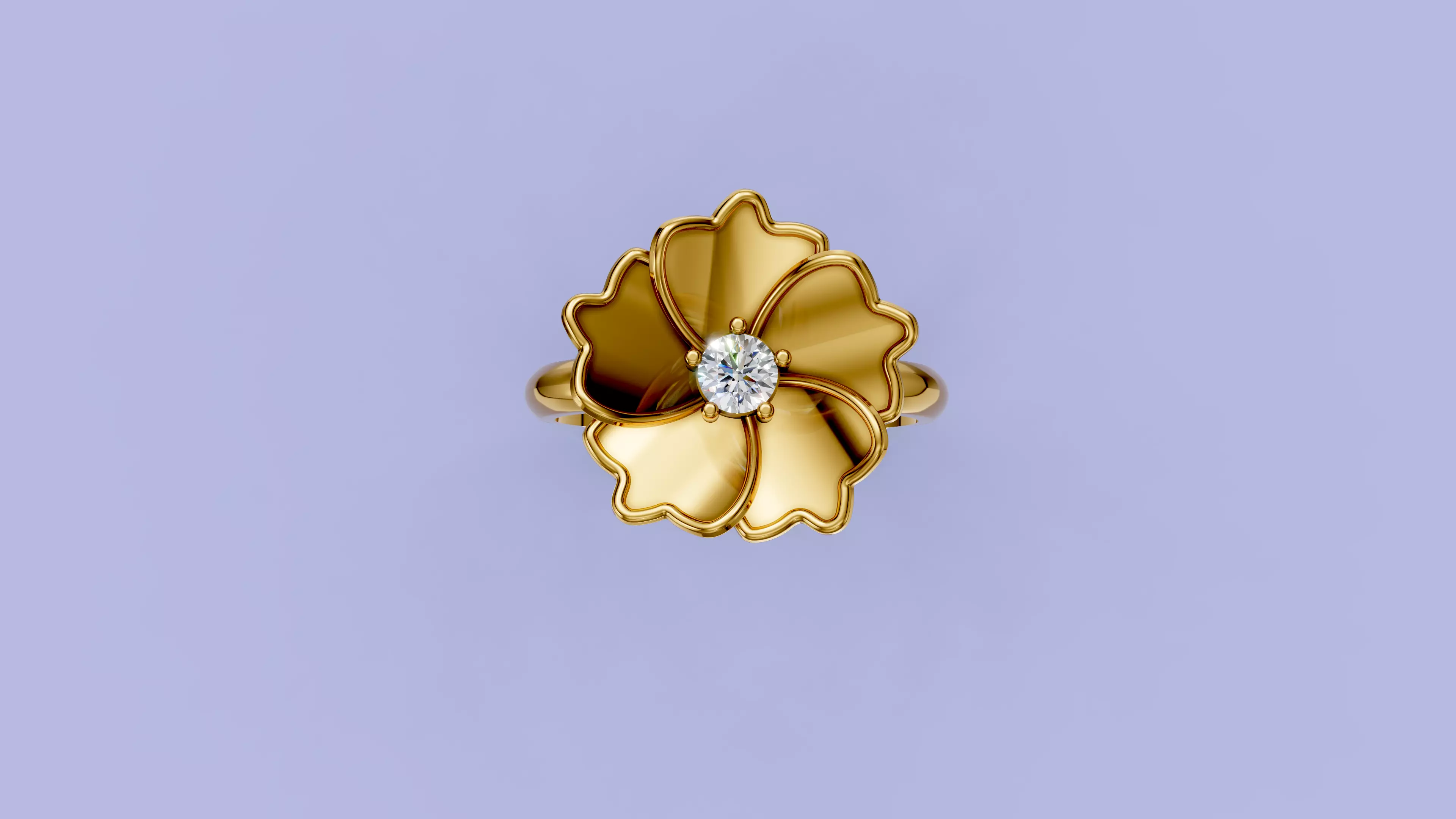 Flower Ring 3D print model_3