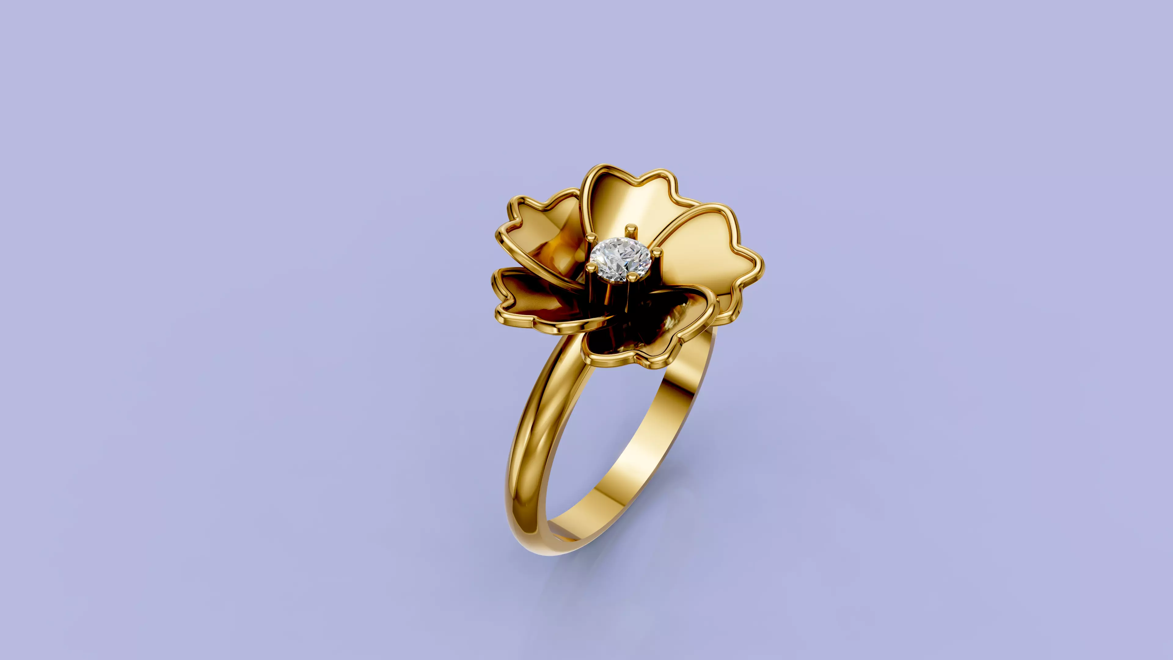 Flower Ring 3D print model_0
