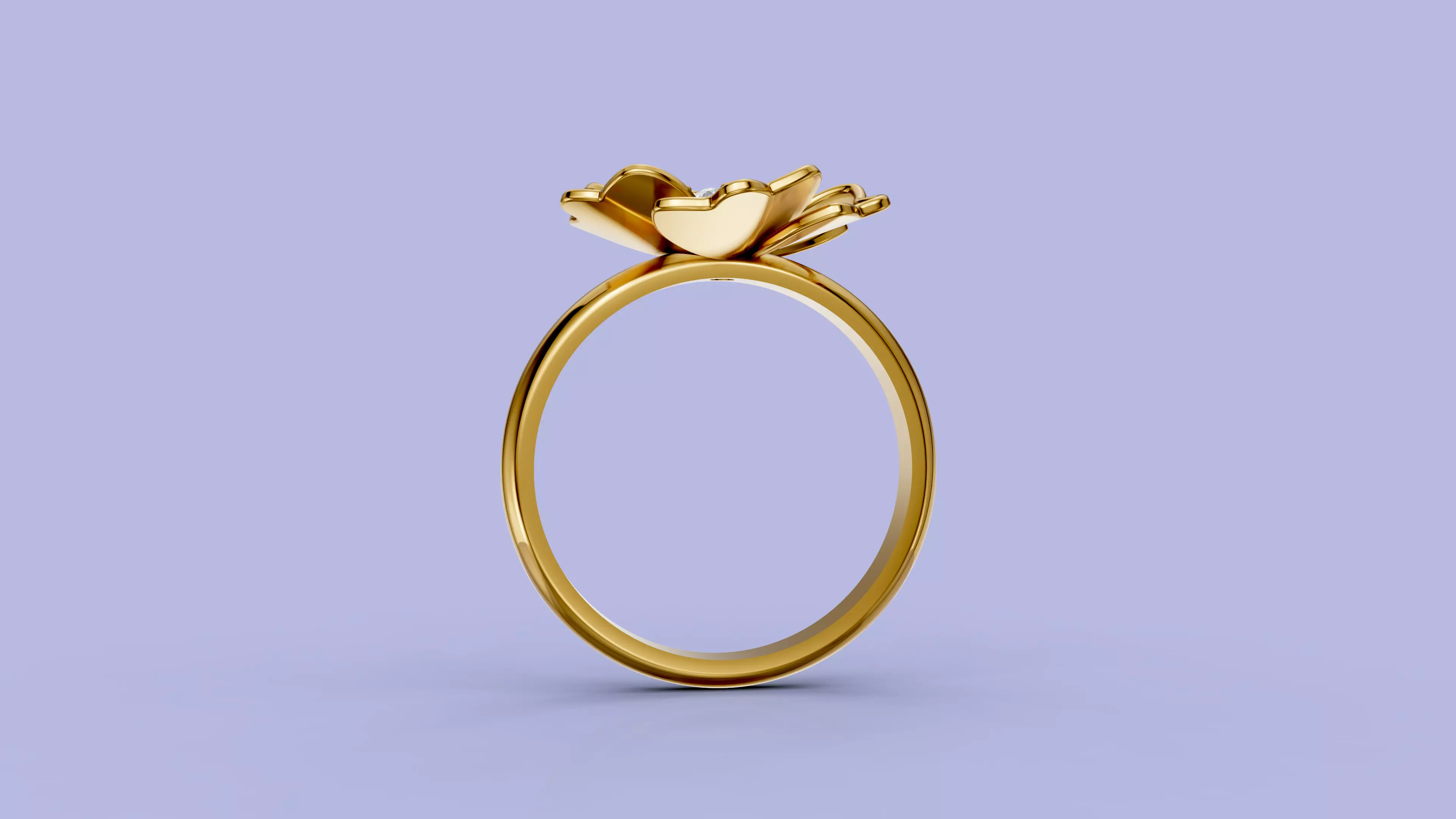 Flower Ring 3D print model_4
