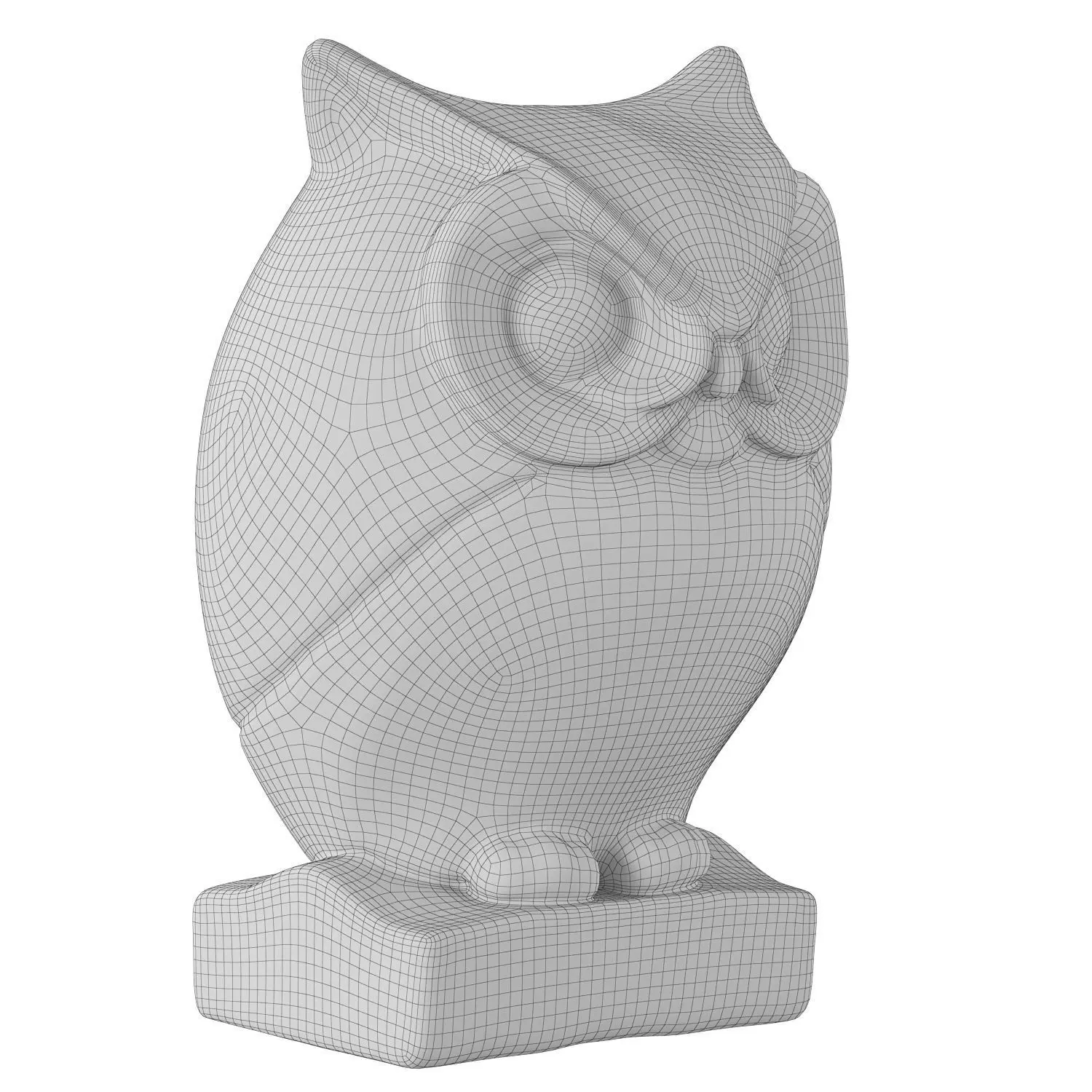 Stone figurine of an owl 3D model_5