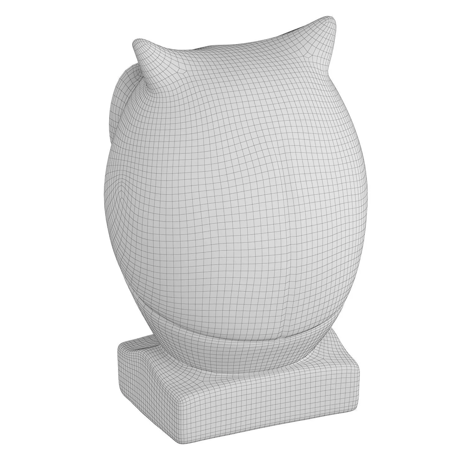 Stone figurine of an owl 3D model_6