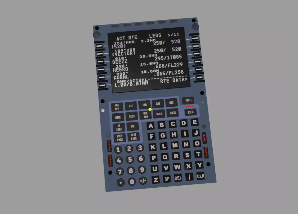 Airbus A320 MCDU Cockpit Unit 3D model_1