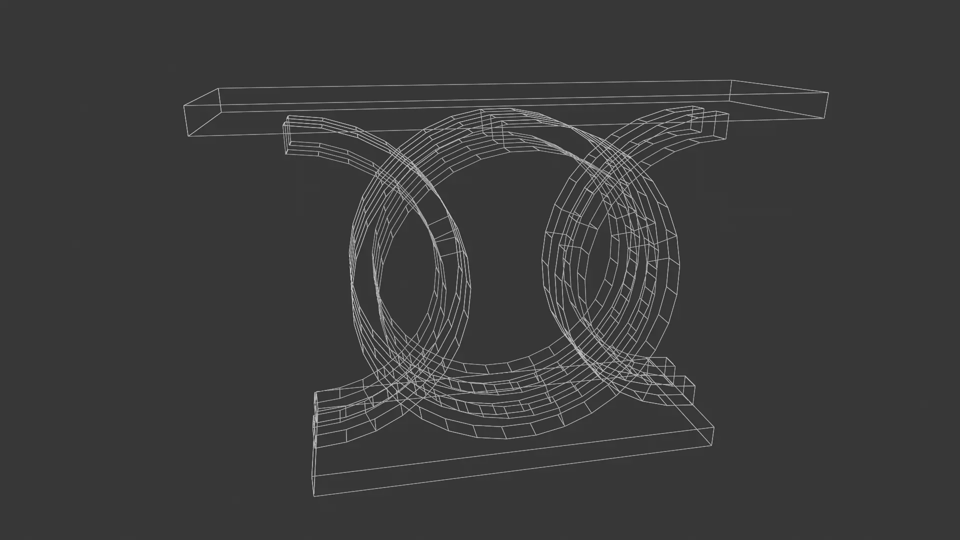 Modern Entryway Table with Circles Low-poly 3D model_5
