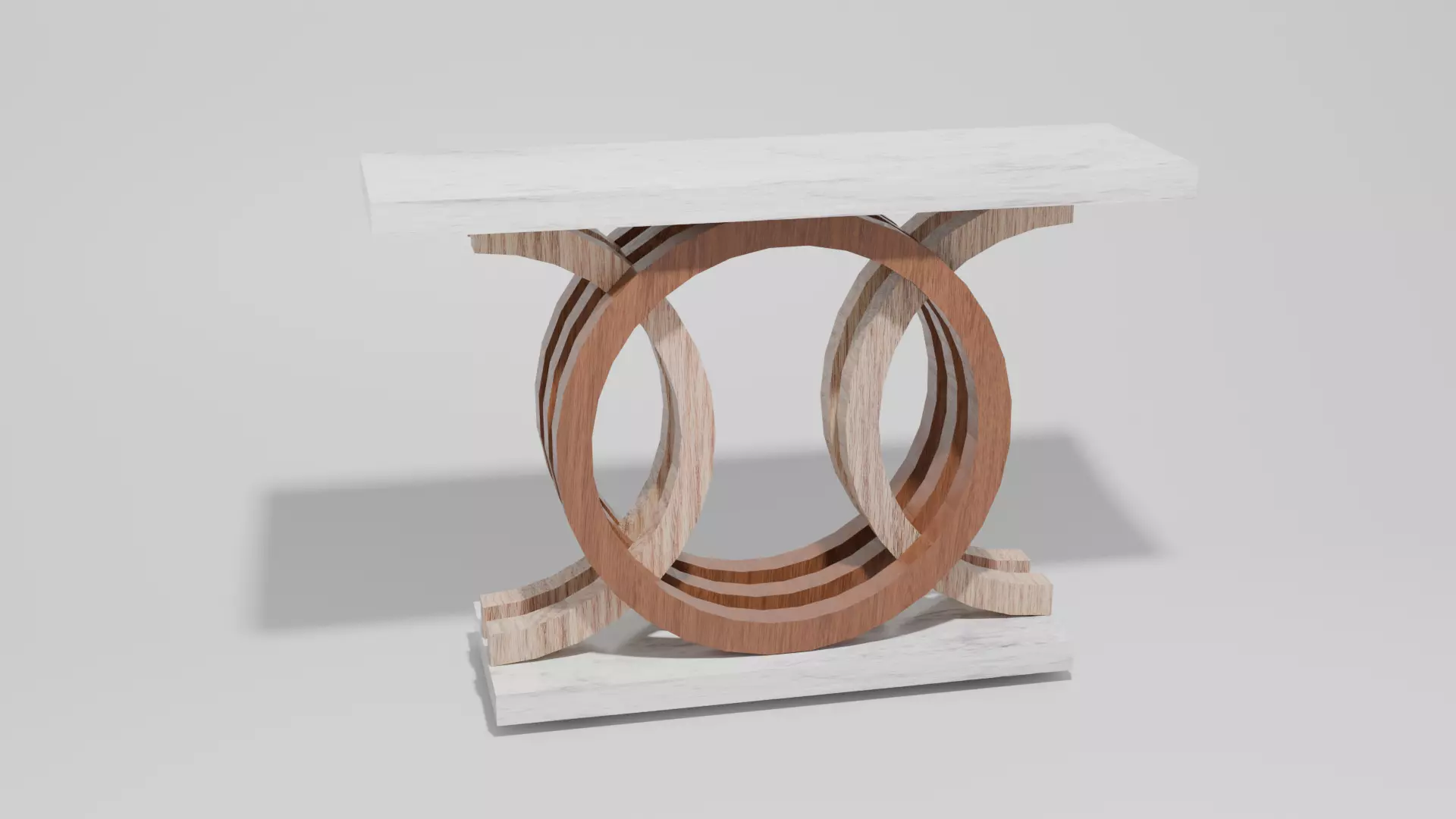 Modern Entryway Table with Circles Low-poly 3D model_1