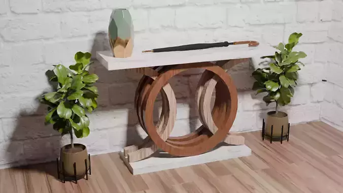 Modern Entryway Table with Circles