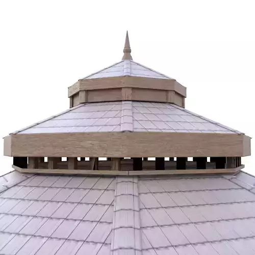 Wooden Garden Gazebo Low Poly PBR 3D Model Low-poly 3D model 7