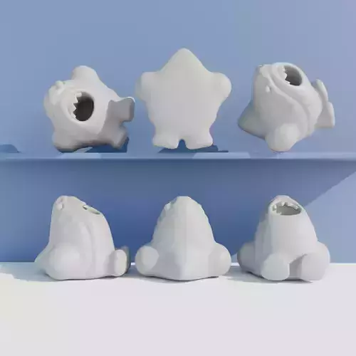 Kawaii Shark Blob Cute 3D Model