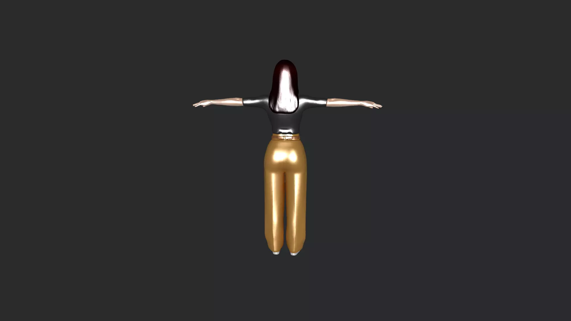 Casual Female Character Game Ready 3D Model PBR Low-poly 3D model_27