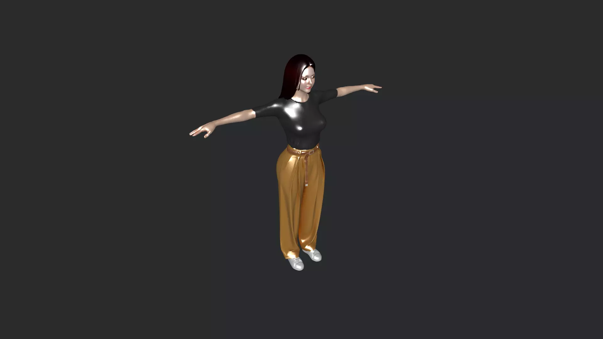 Casual Female Character Game Ready 3D Model PBR Low-poly 3D model_21