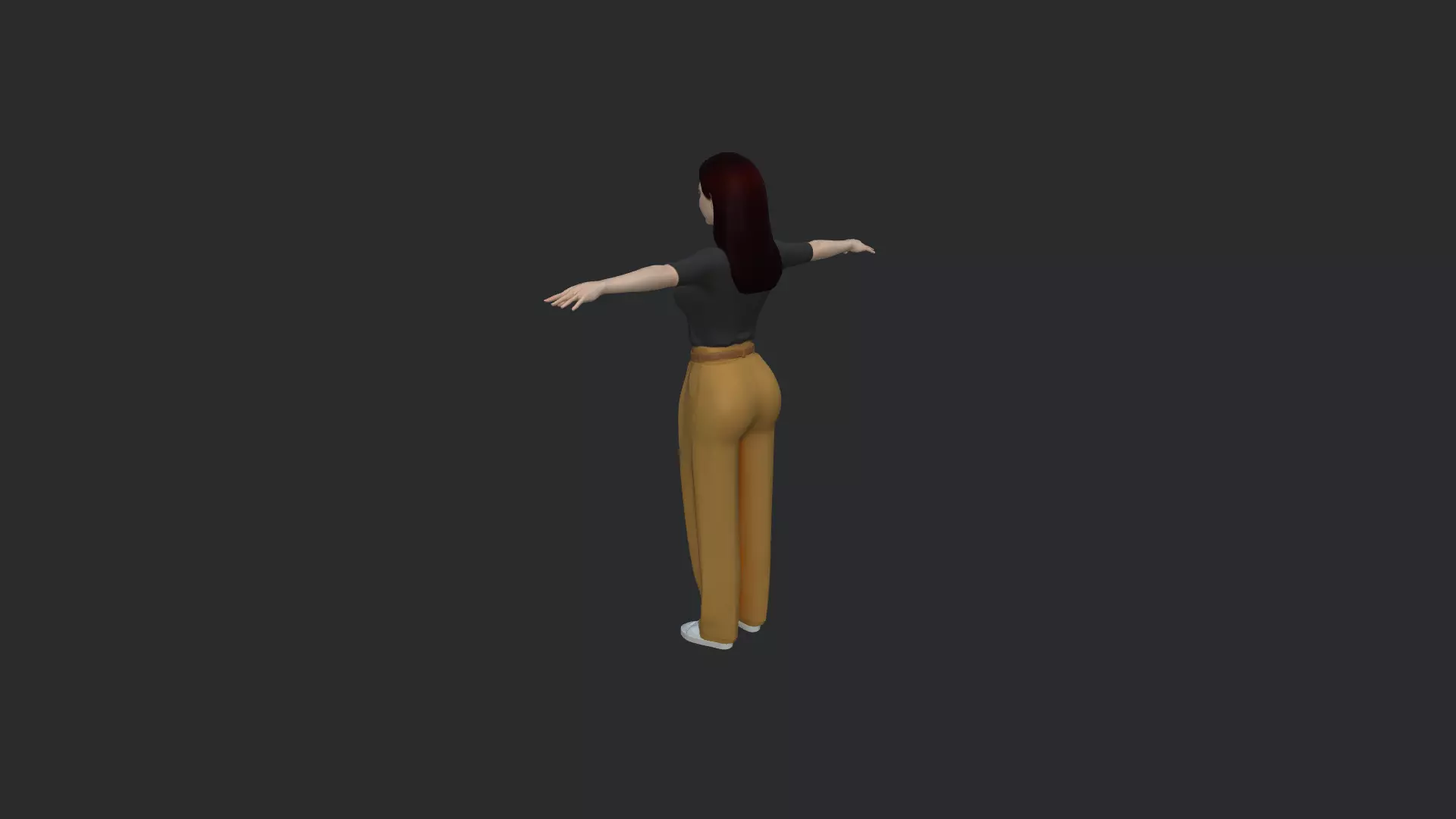 Casual Female Character Game Ready 3D Model PBR Low-poly 3D model_2