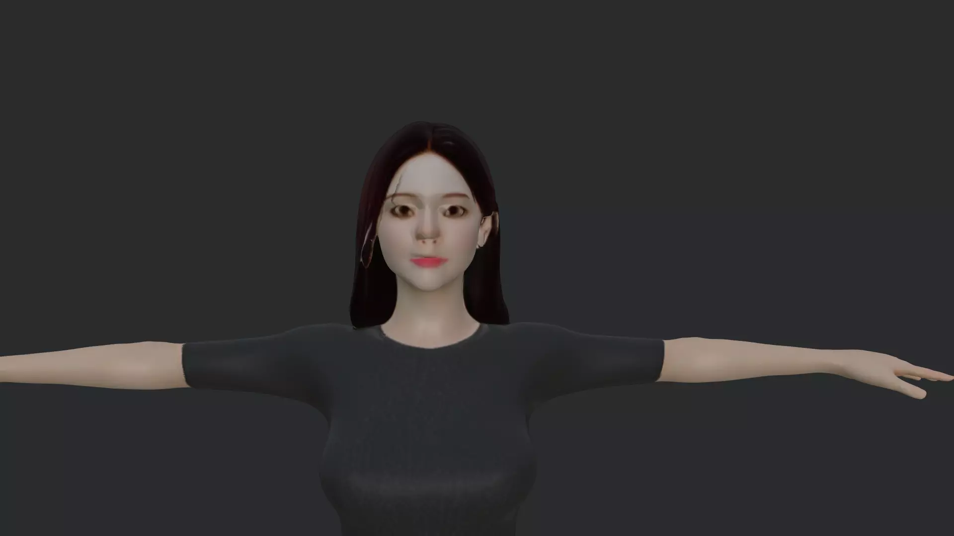 Casual Female Character Game Ready 3D Model PBR Low-poly 3D model_15