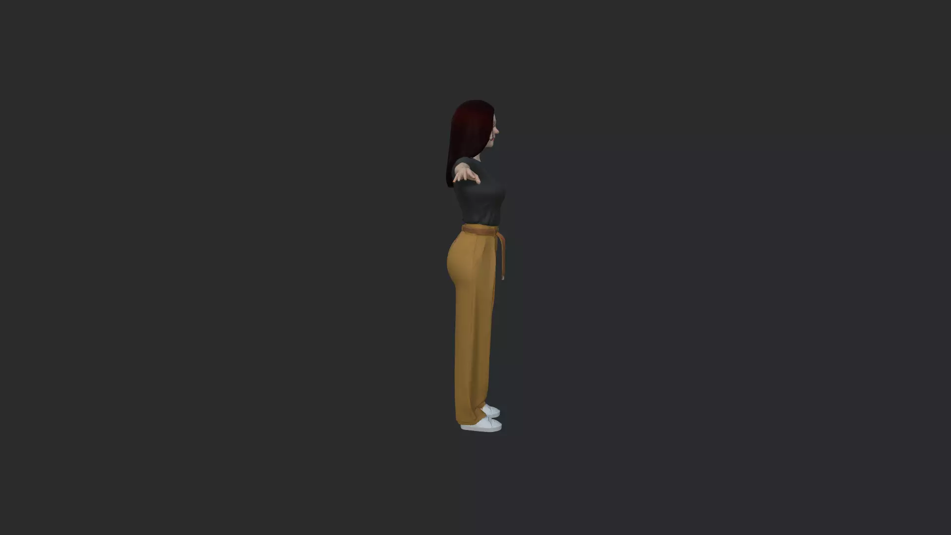 Casual Female Character Game Ready 3D Model PBR Low-poly 3D model_22