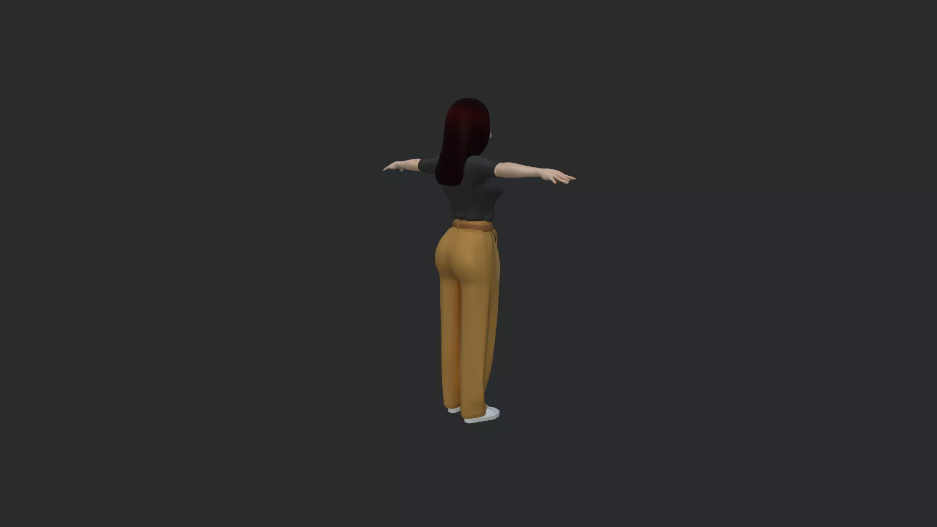 Casual Female Character Game Ready 3D Model PBR Low-poly 3D model_24
