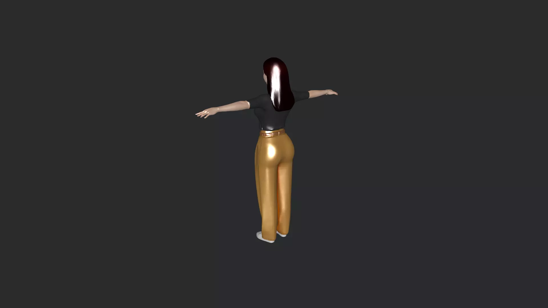 Casual Female Character Game Ready 3D Model PBR Low-poly 3D model_3