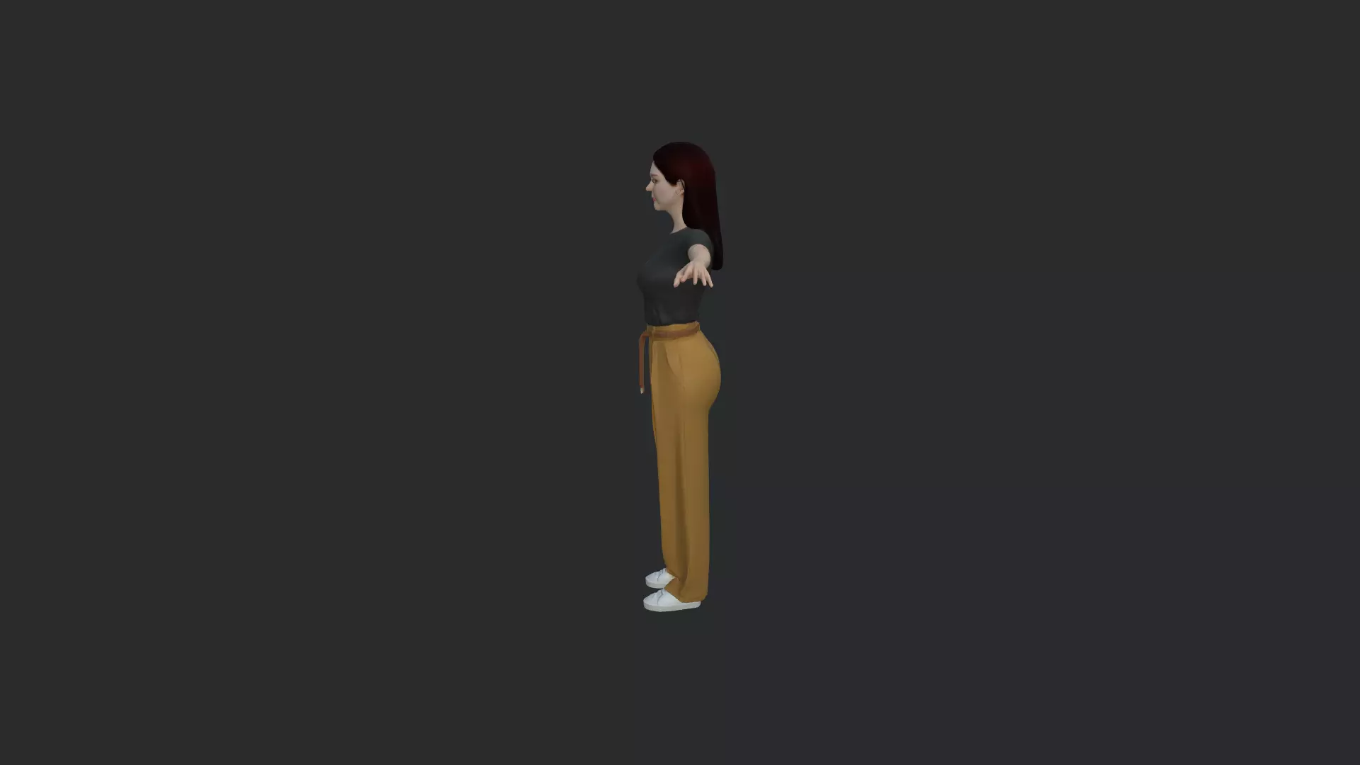 Casual Female Character Game Ready 3D Model PBR Low-poly 3D model_4