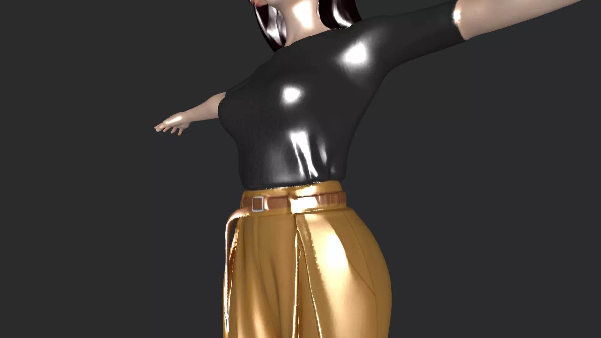 Casual Female Character Game Ready 3D Model PBR Low-poly 3D model_14