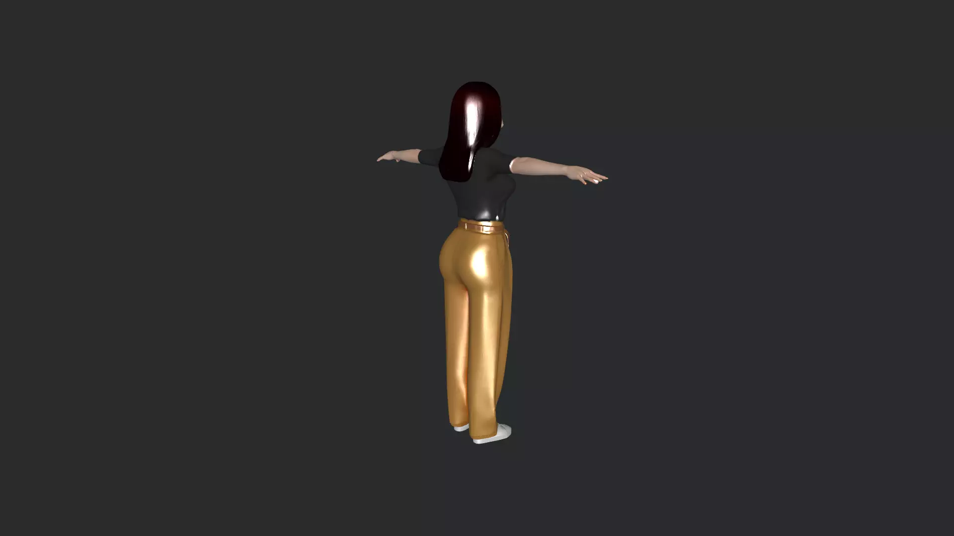 Casual Female Character Game Ready 3D Model PBR Low-poly 3D model_25