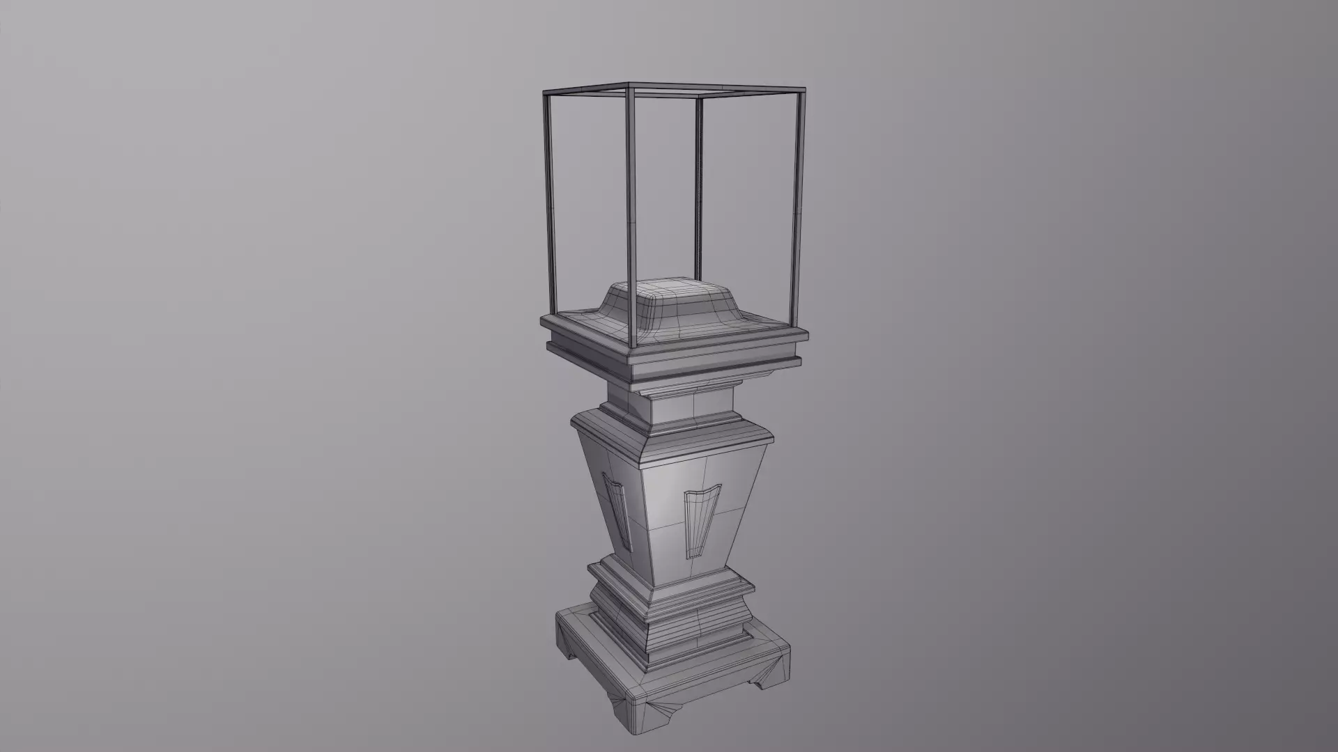 Antique Display Case Low-poly 3D model_4