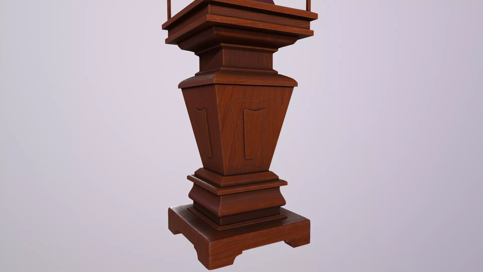 Antique Display Case Low-poly 3D model_9
