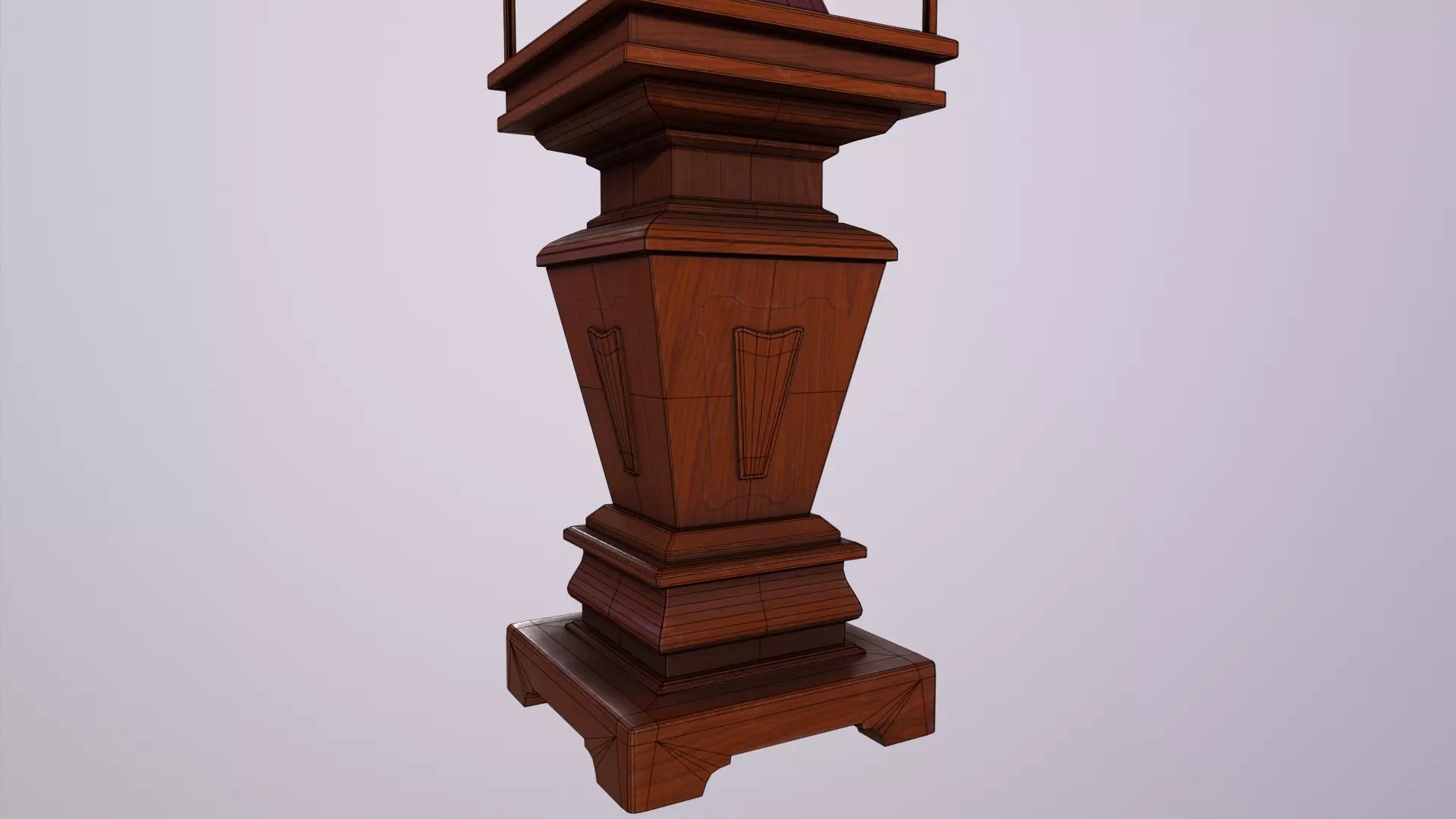 Antique Display Case Low-poly 3D model_10