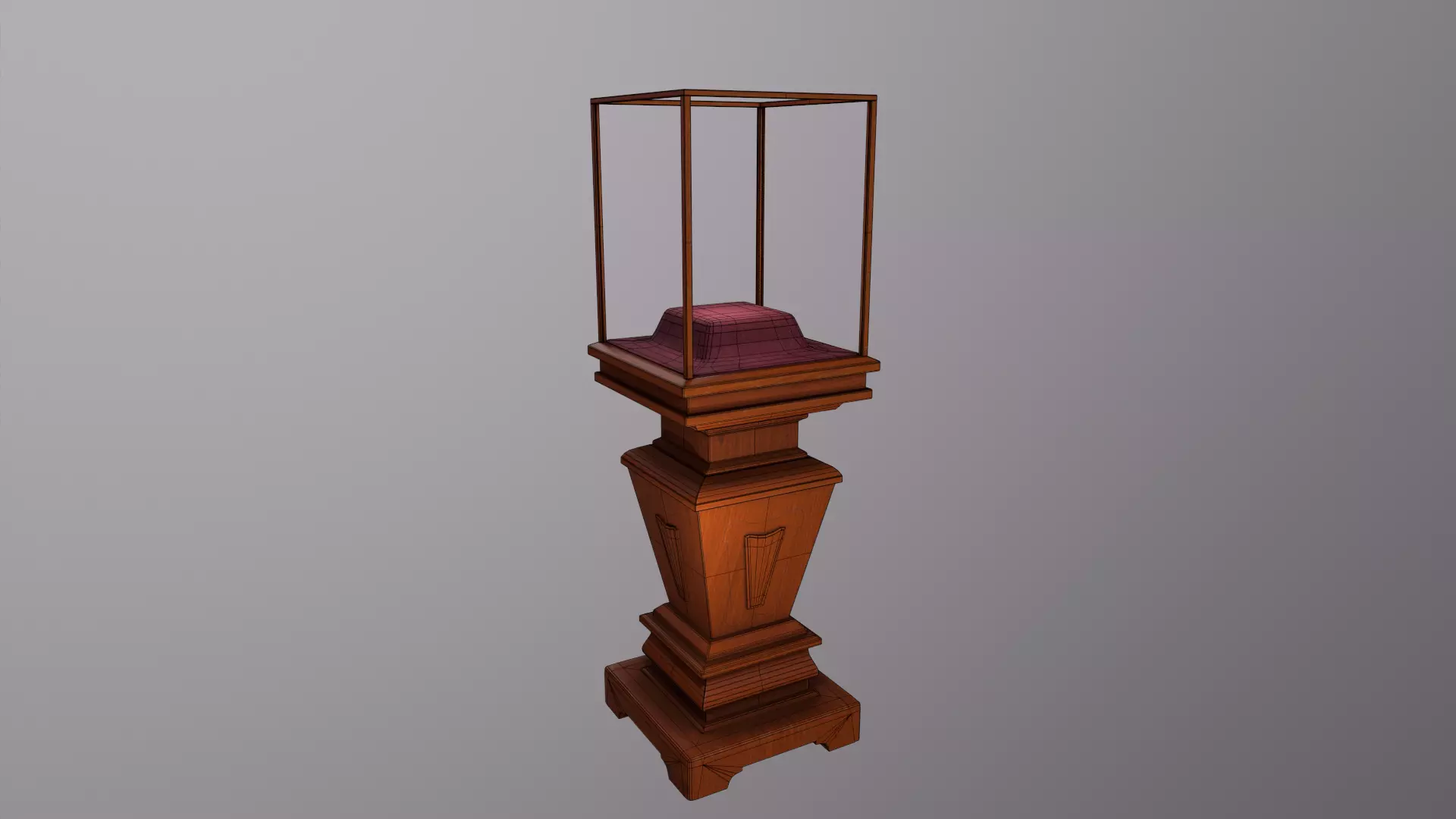 Antique Display Case Low-poly 3D model_2