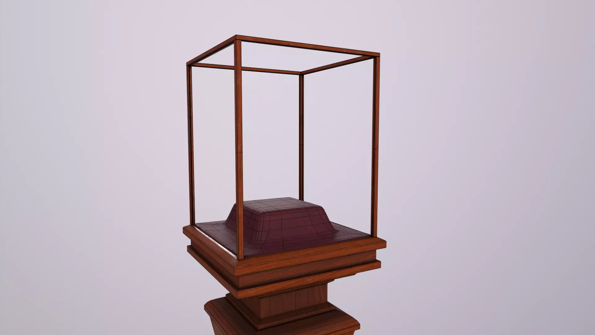 Antique Display Case Low-poly 3D model_6