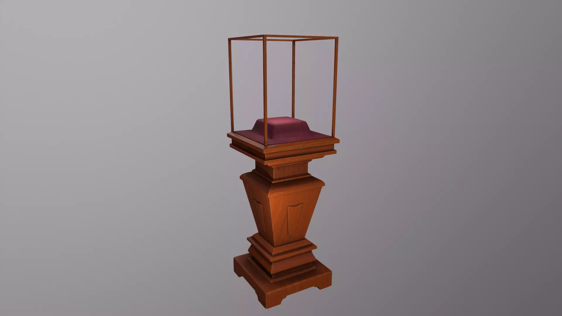 Antique Display Case Low-poly 3D model_0
