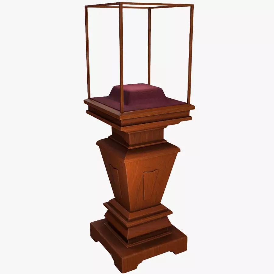Antique Display Case Low-poly 3D model_1