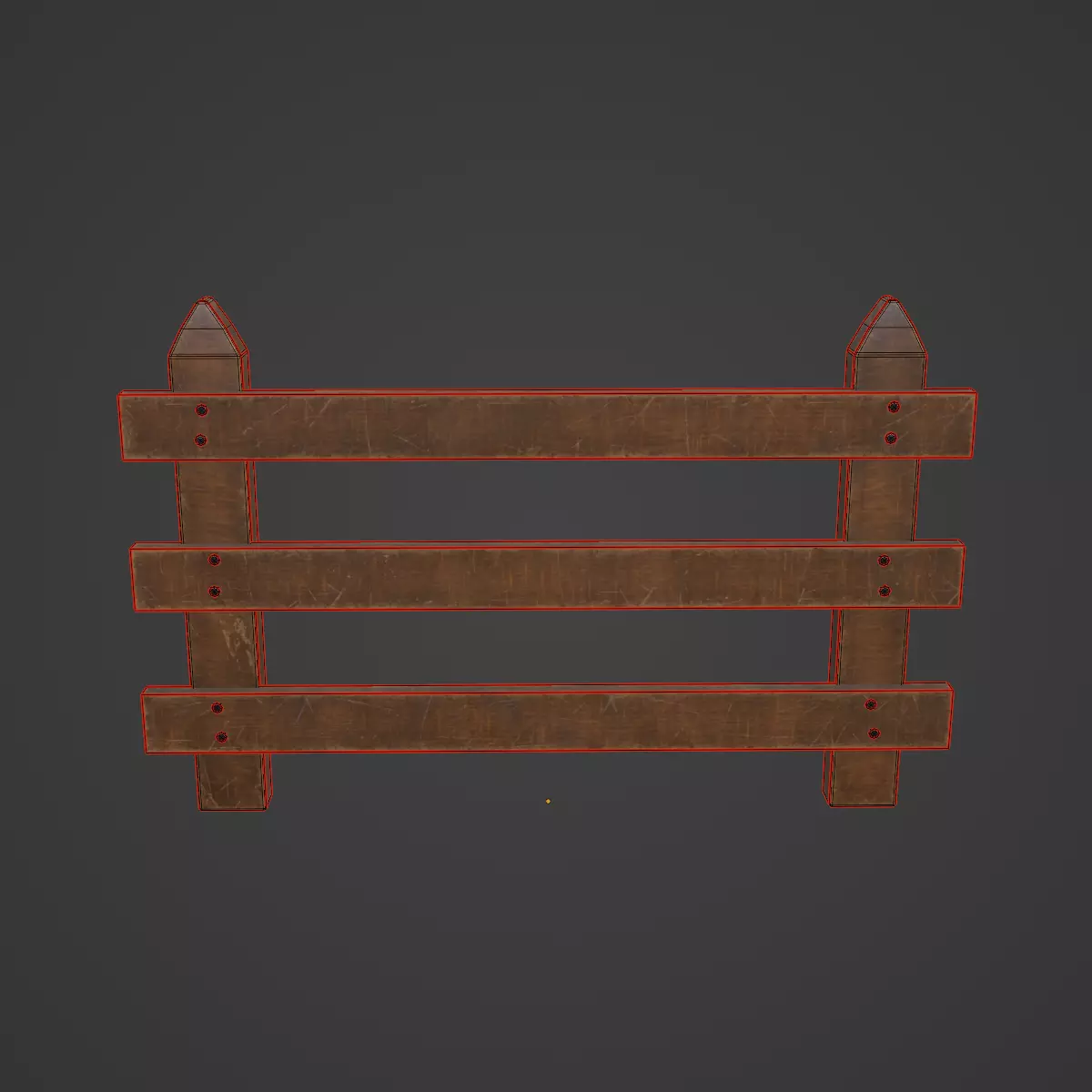 Rustic Wooden Fence 01 Low-poly 3D model_7