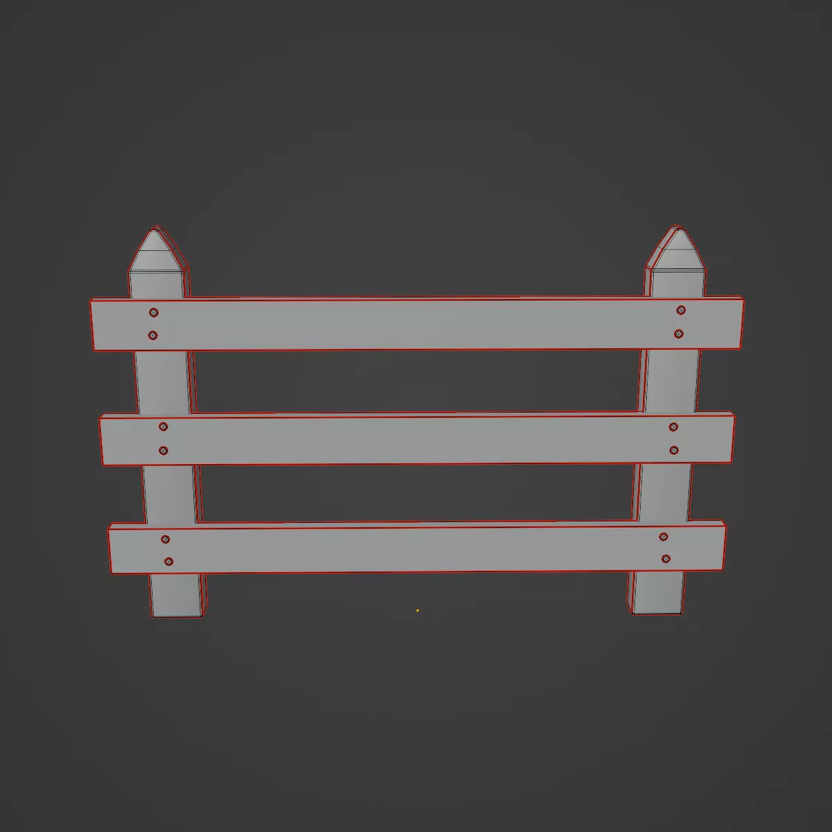 Rustic Wooden Fence 01 Low-poly 3D model_9