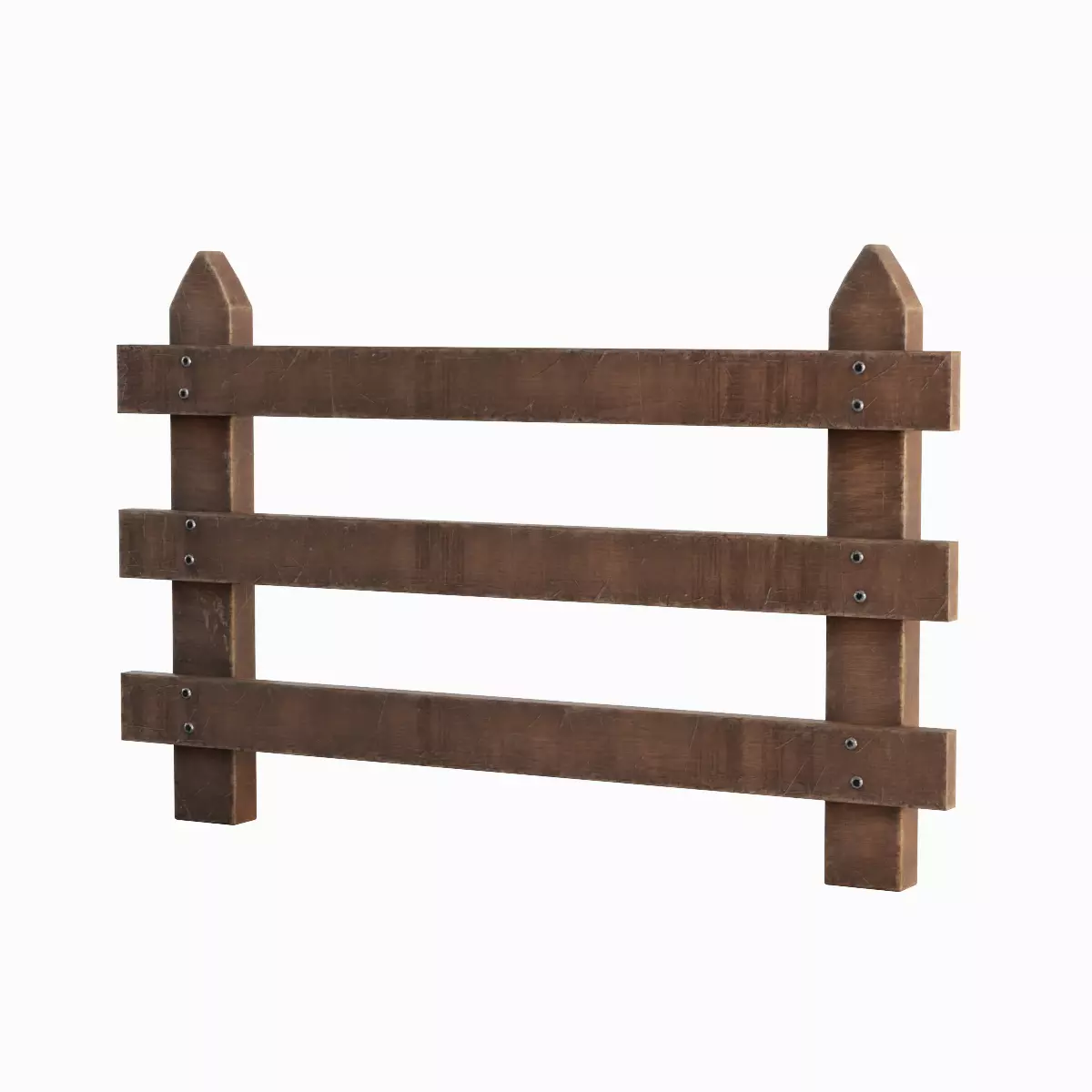 Rustic Wooden Fence 01 Low-poly 3D model_3