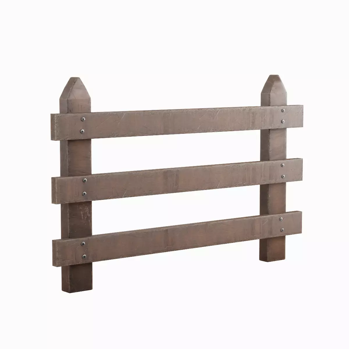 Rustic Wooden Fence 01 Low-poly 3D model_2