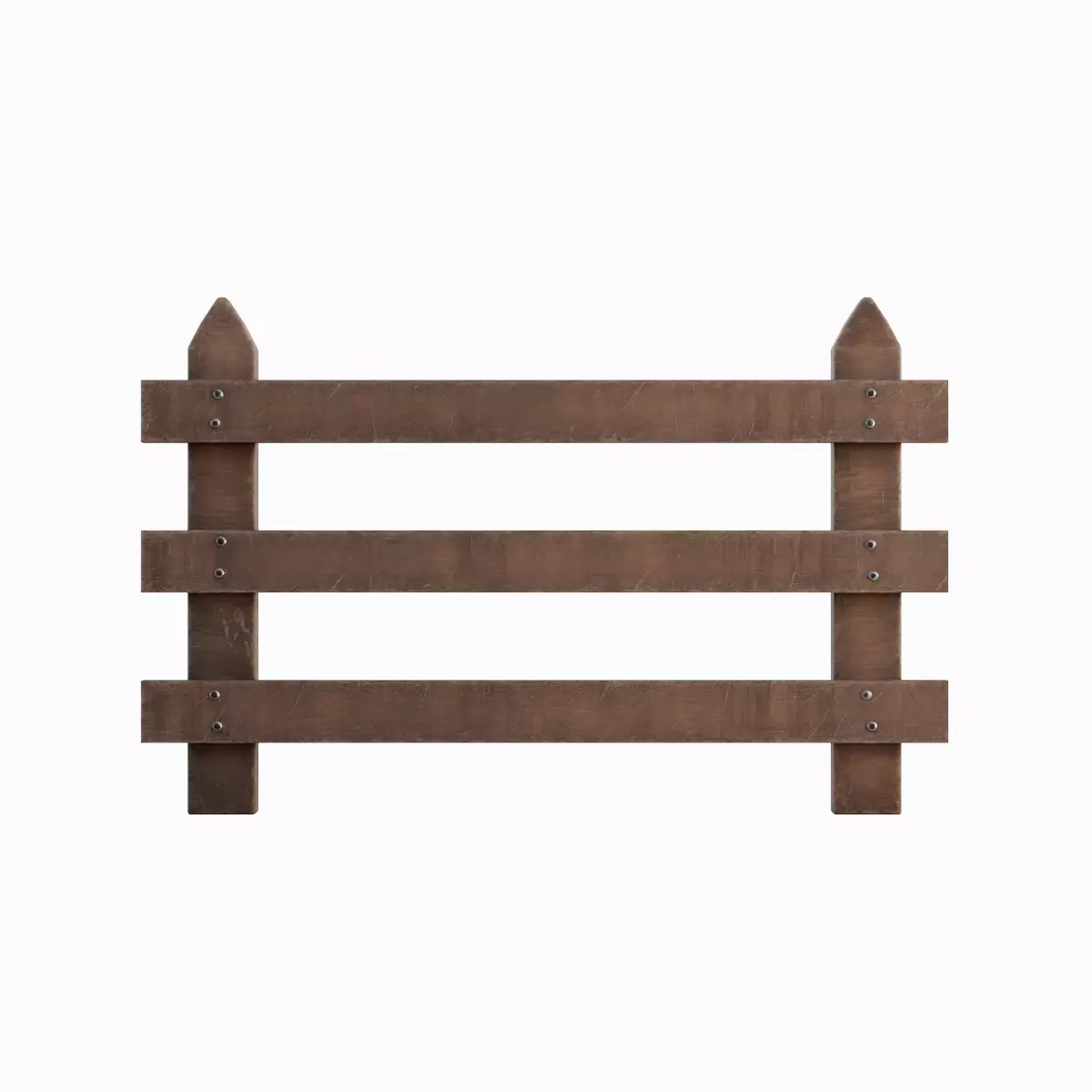 Rustic Wooden Fence 01 Low-poly 3D model_1