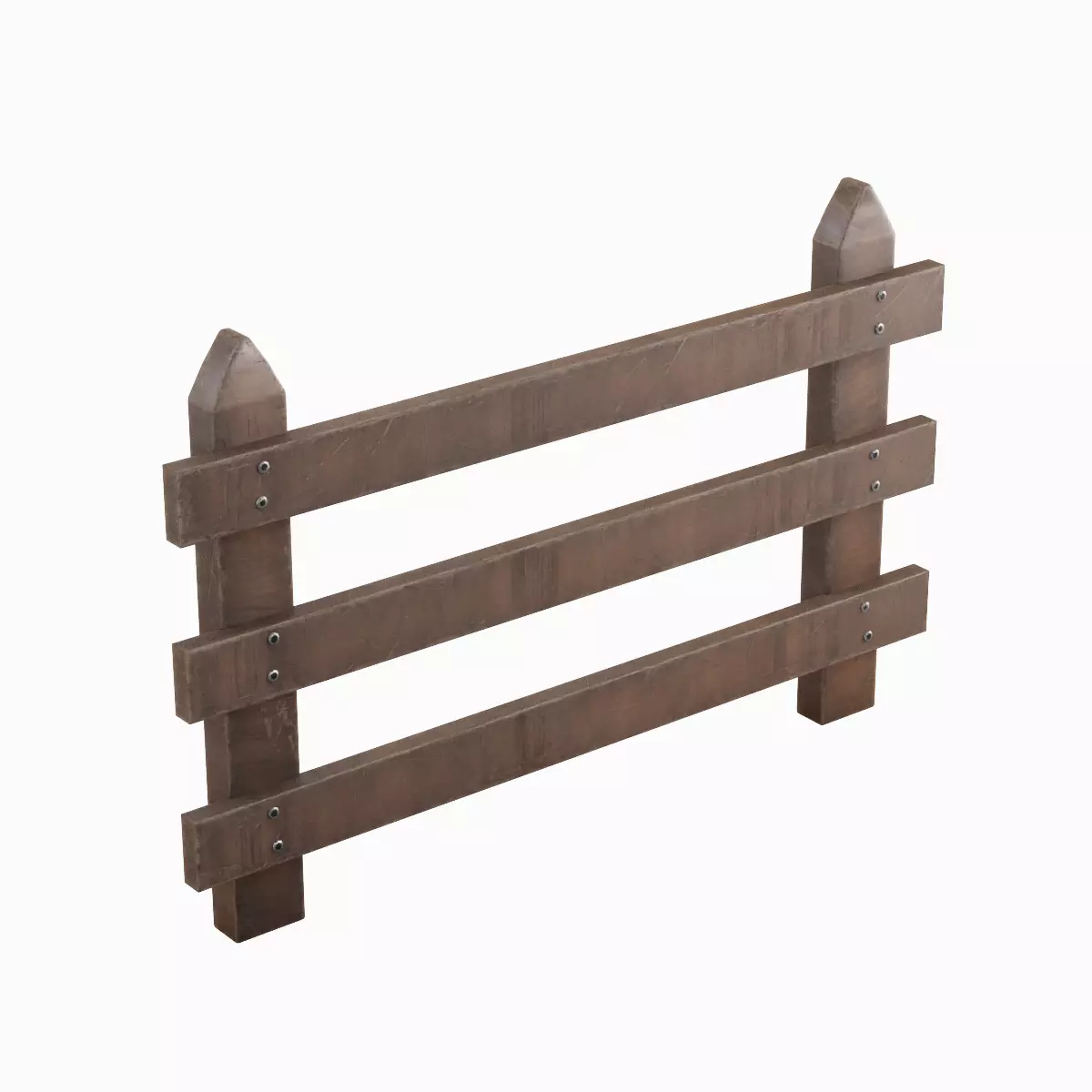 Rustic Wooden Fence 01 Low-poly 3D model_5