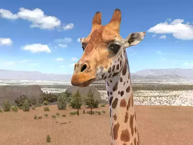 Giraffe rigged for 3dsmax 3D model