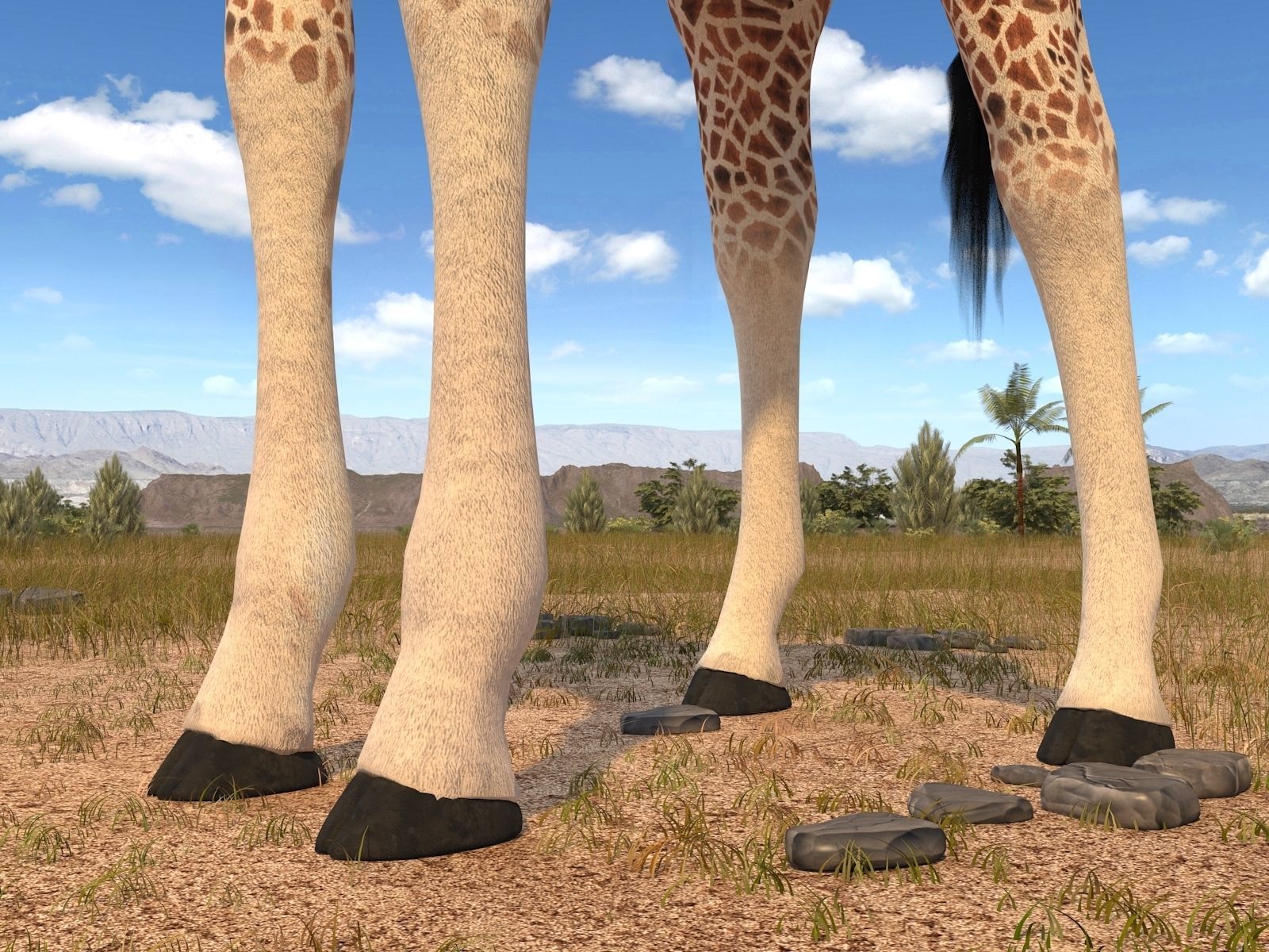 Giraffe rigged for 3dsmax 3D model_3