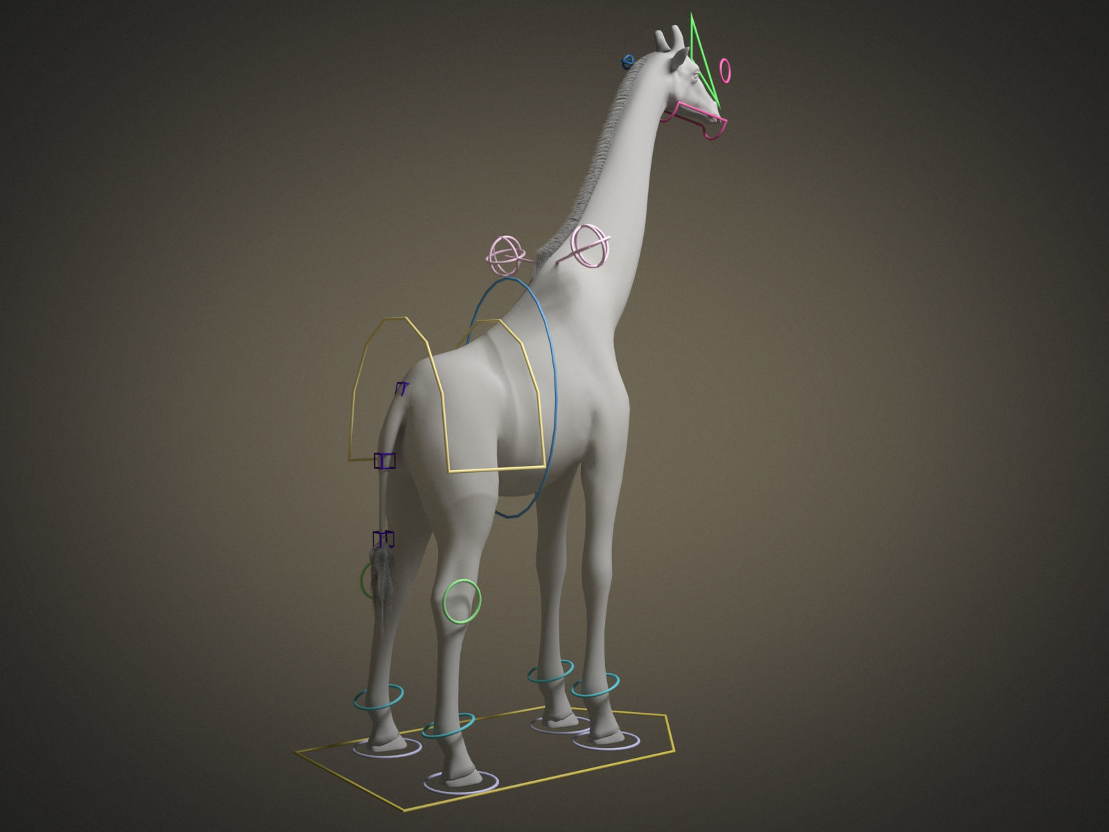 Giraffe rigged for 3dsmax 3D model_12