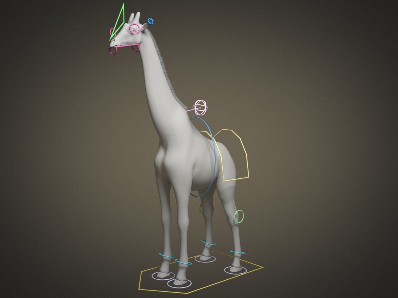 Giraffe rigged for 3dsmax 3D model_10