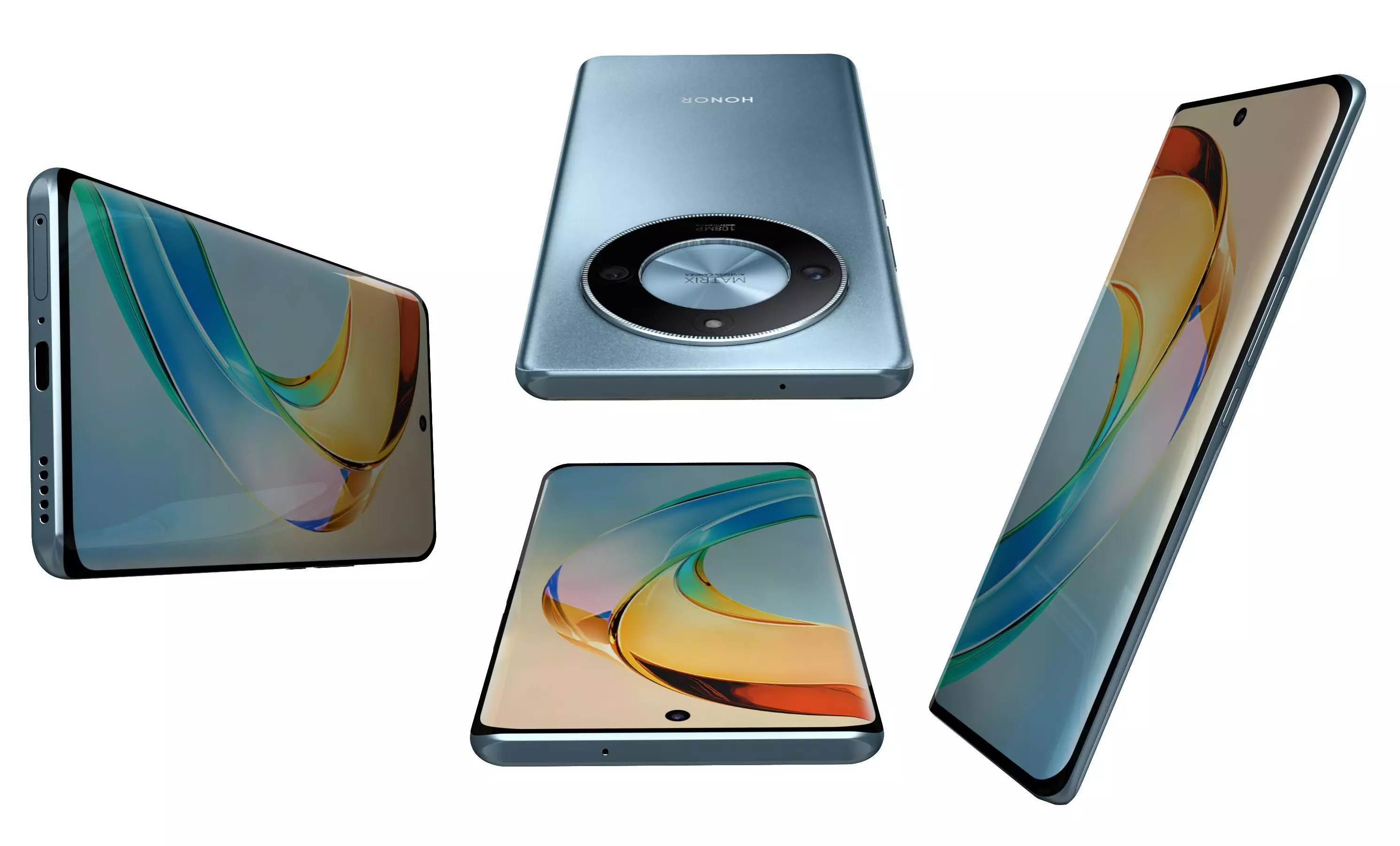 Honor X50 Blue High Poly 3D model_7