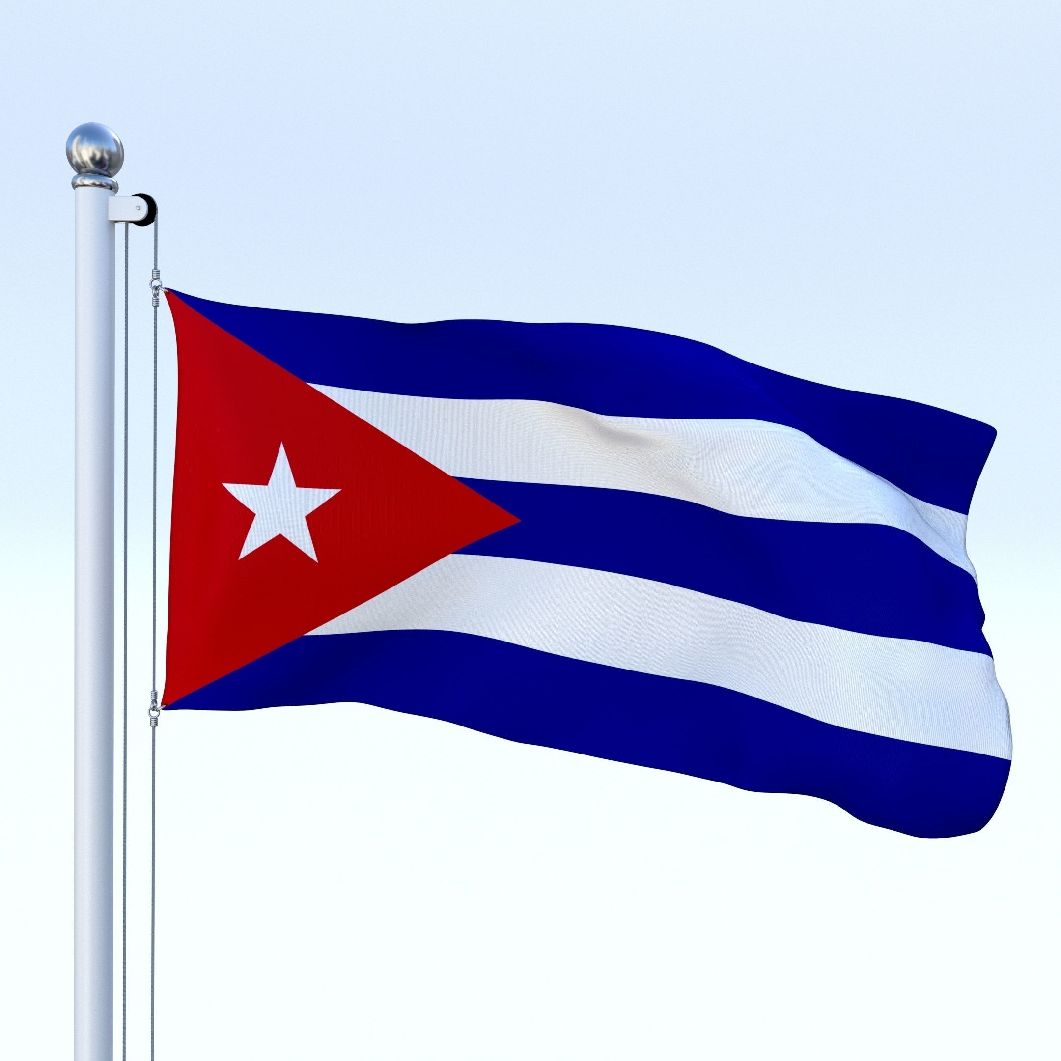Animated Cuba Flag Low-poly 3D model_21
