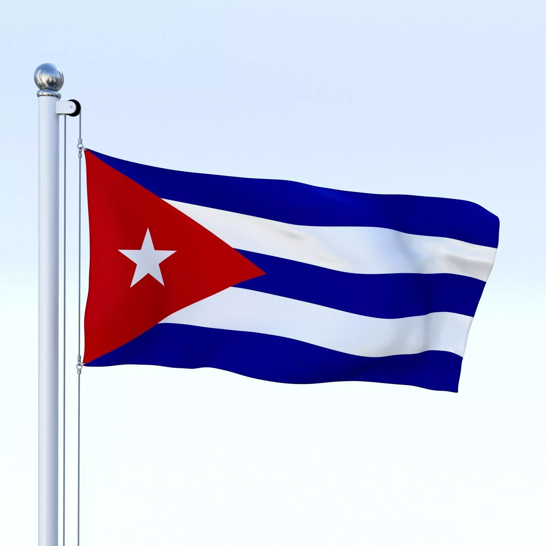 Animated Cuba Flag Low-poly 3D model_0