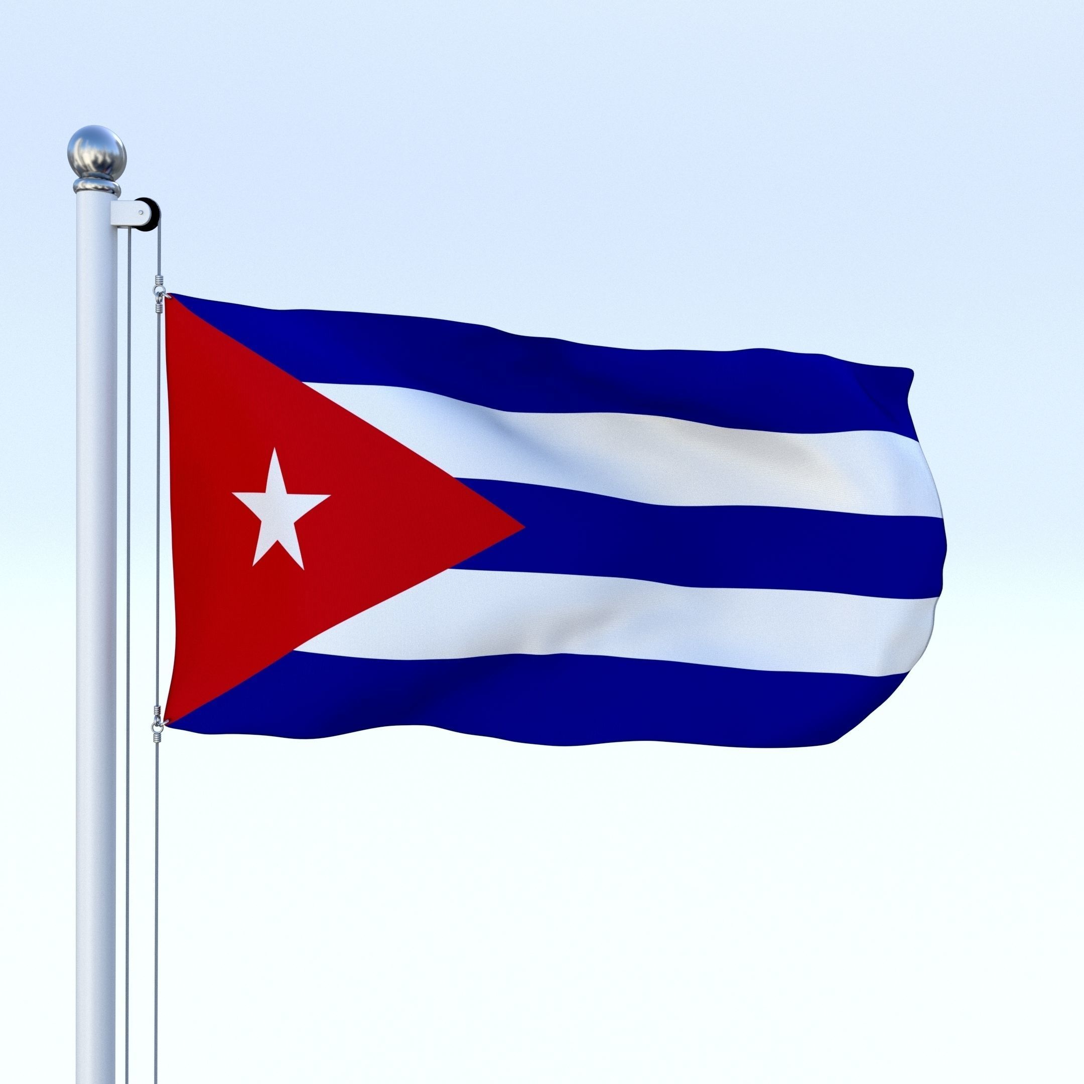 Animated Cuba Flag Low-poly 3D model_25